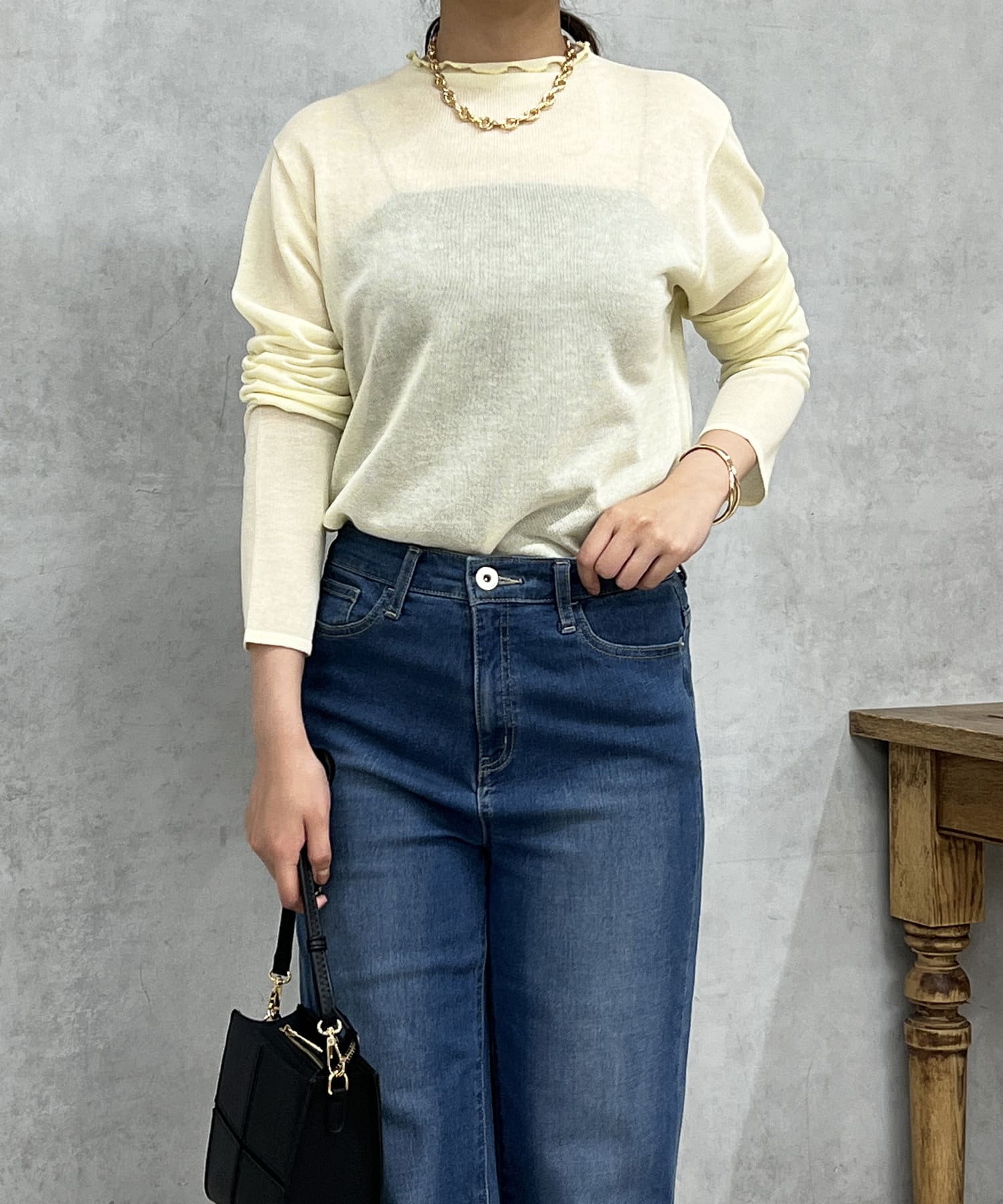 un dix cors(アンディコール) シアーニットプルオーバー