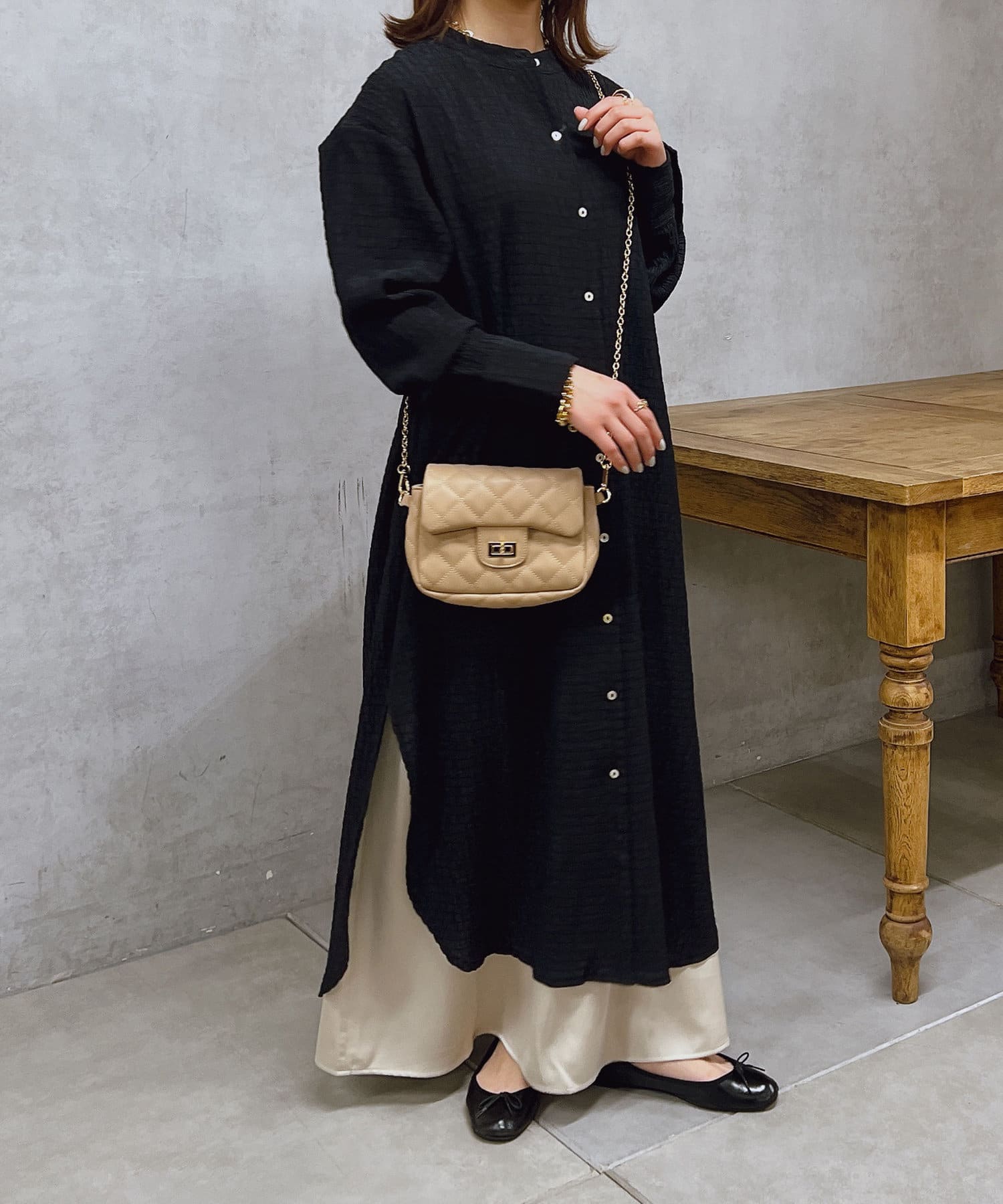 un dix cors(アンディコール) シアーロングシャツワンピース