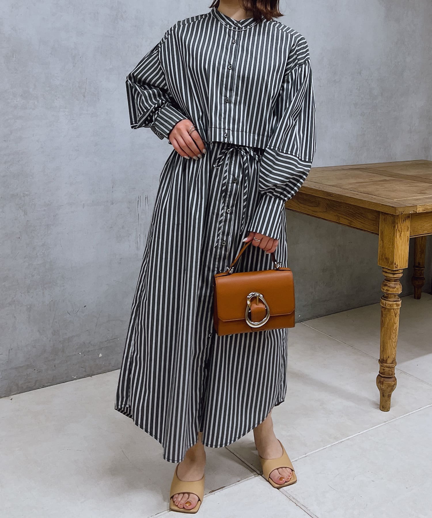 un dix cors(アンディコール) マルチウェイストライプワンピース