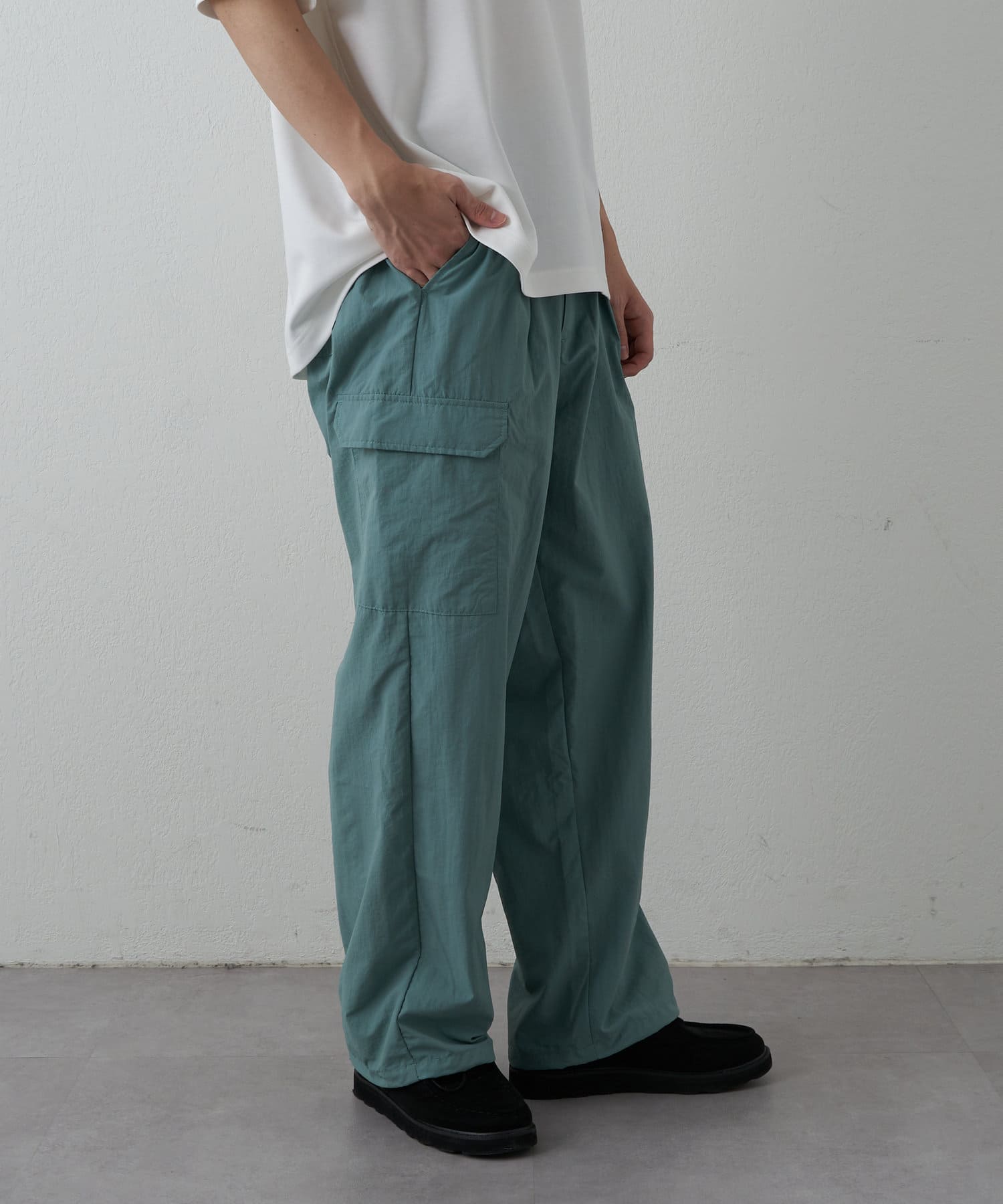 Lig. wide cargo pants ワイドカーゴパンツ グレー - カジュアルパンツ