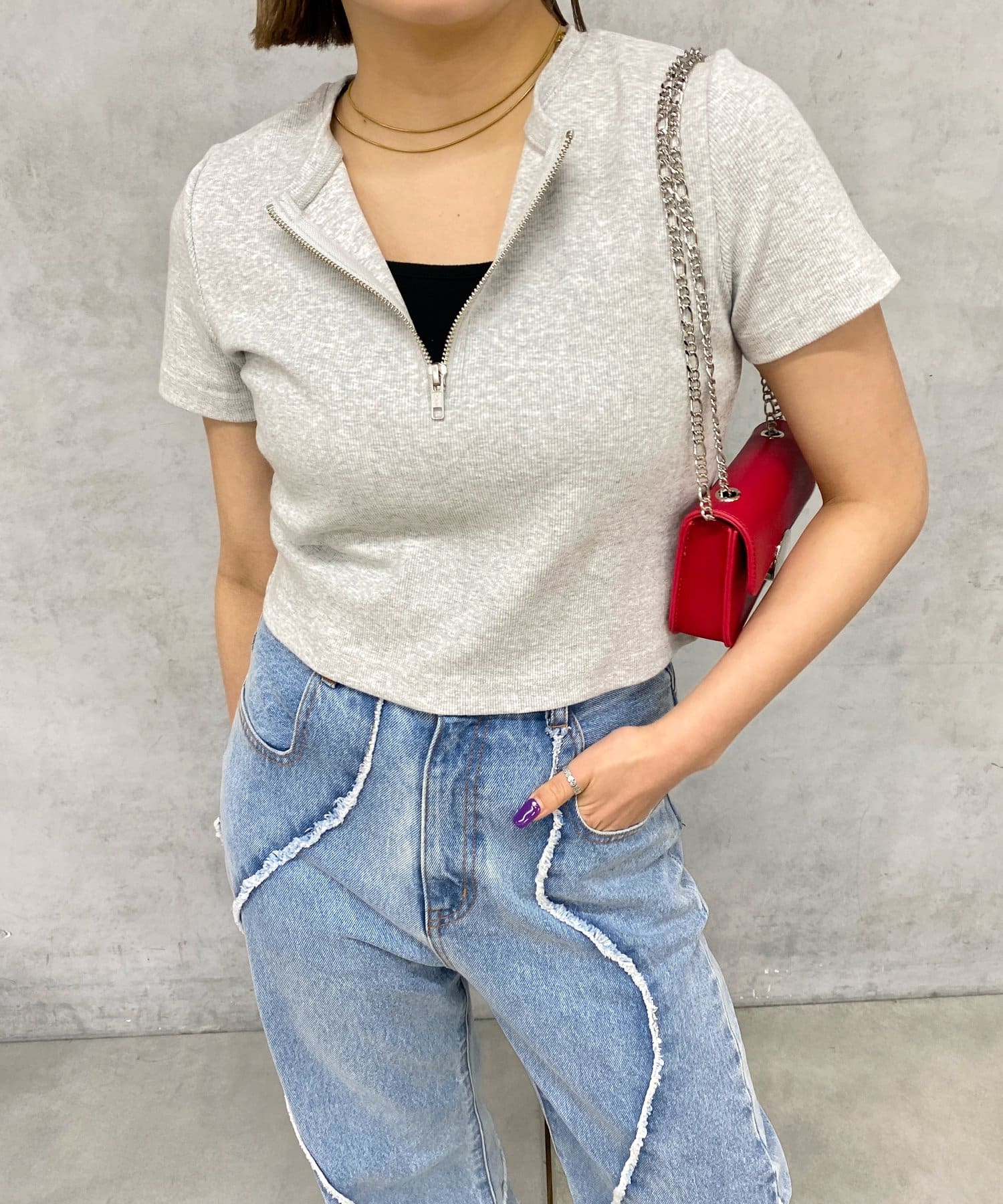 WHO’S WHO gallery(フーズフーギャラリー) ハーフジップアームウォーマートップス