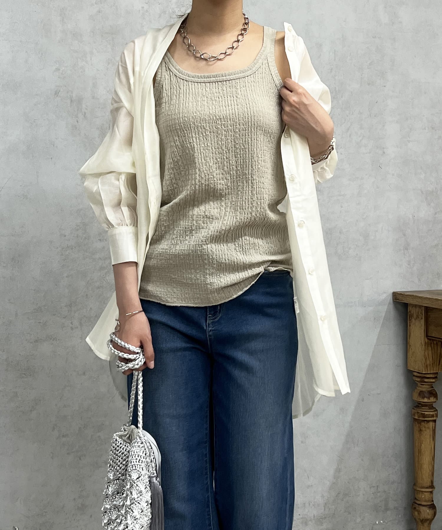 un dix cors(アンディコール) シャーリングタンクトップ