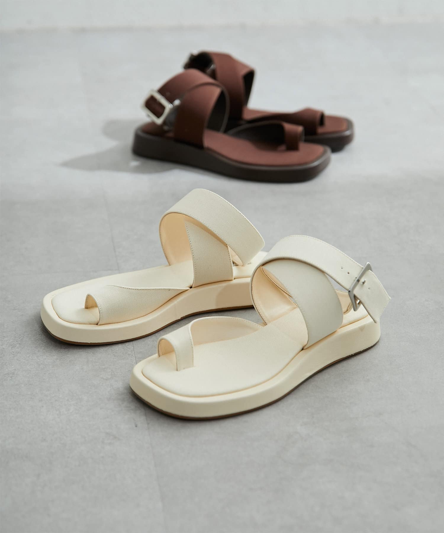 サンダル/38/ブラック/レザー/GIA BORGHINI/GIA/RHW/LEATHER ANKLE STRAP-