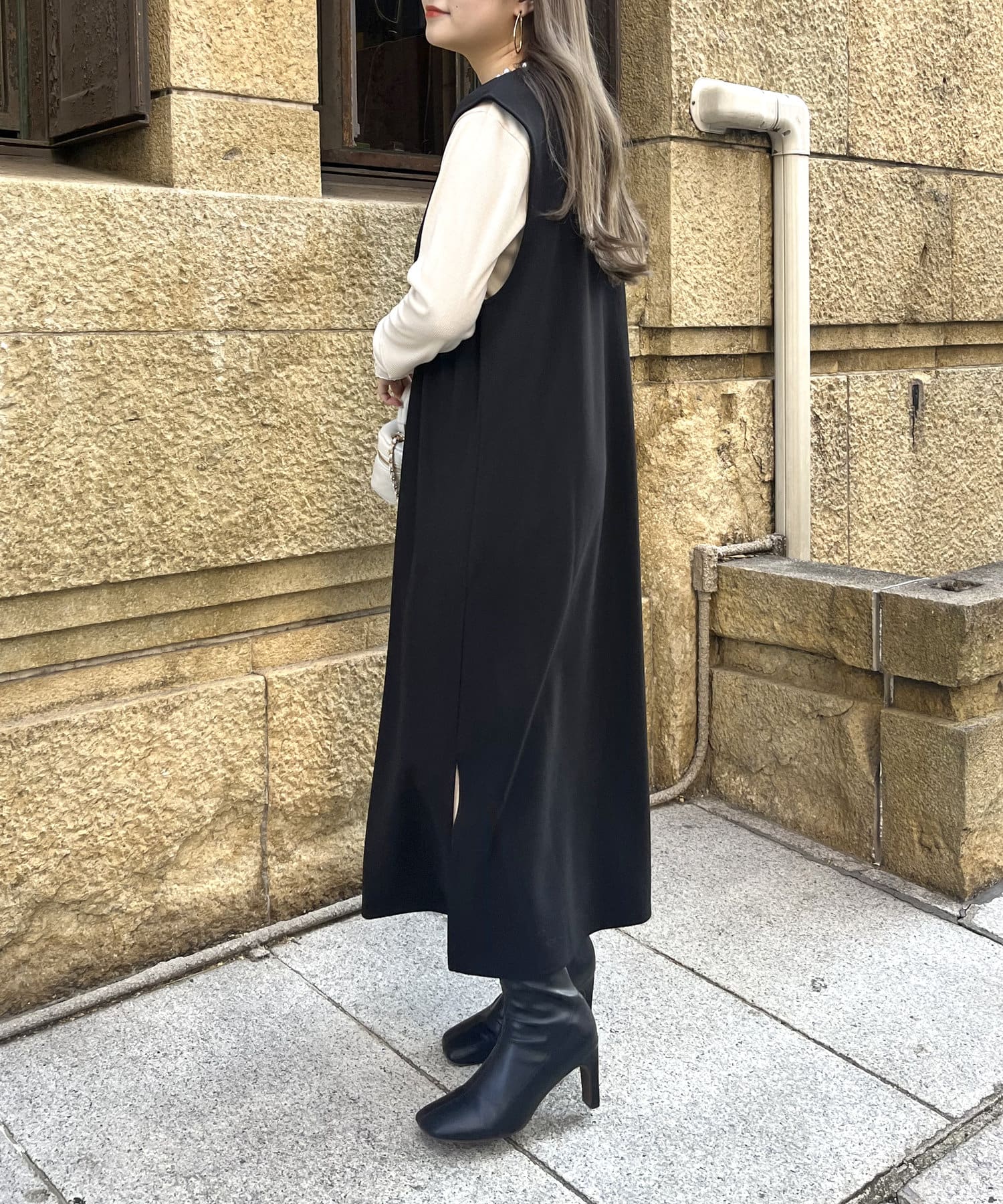 ストレッチジョーゼットえりパールジャンスカ | prose verse(プロズ