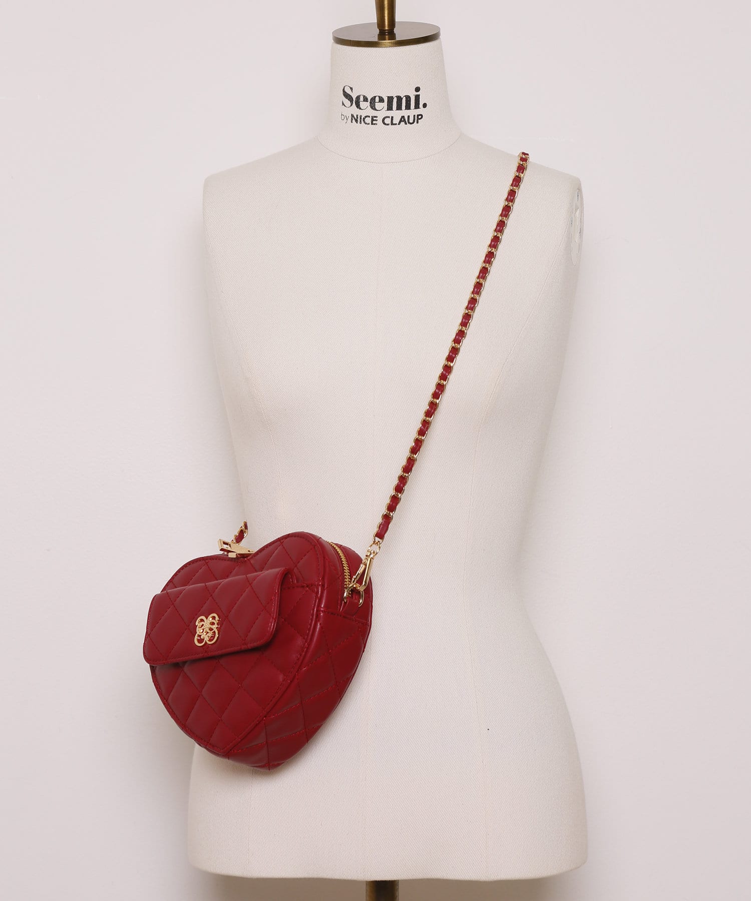 Seemi.by NICE CLAUP(シーミーバイナイスクラップ) 【人気の為再入荷！】Seemiハートキルティングポシェット