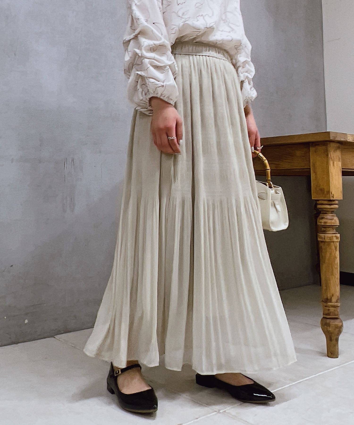 un dix cors(アンディコール) 切替ギャザースカート