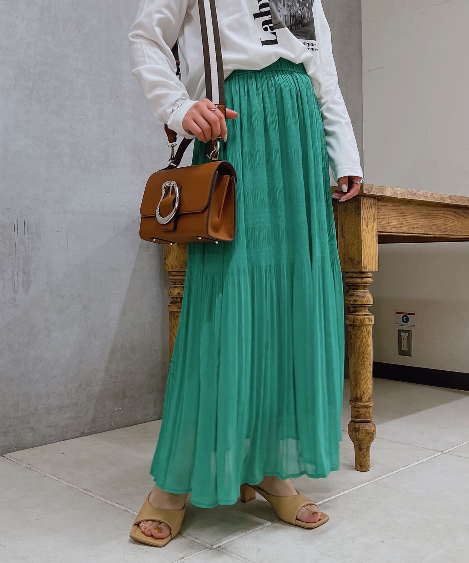 un dix cors(アンディコール) 切替ギャザースカート