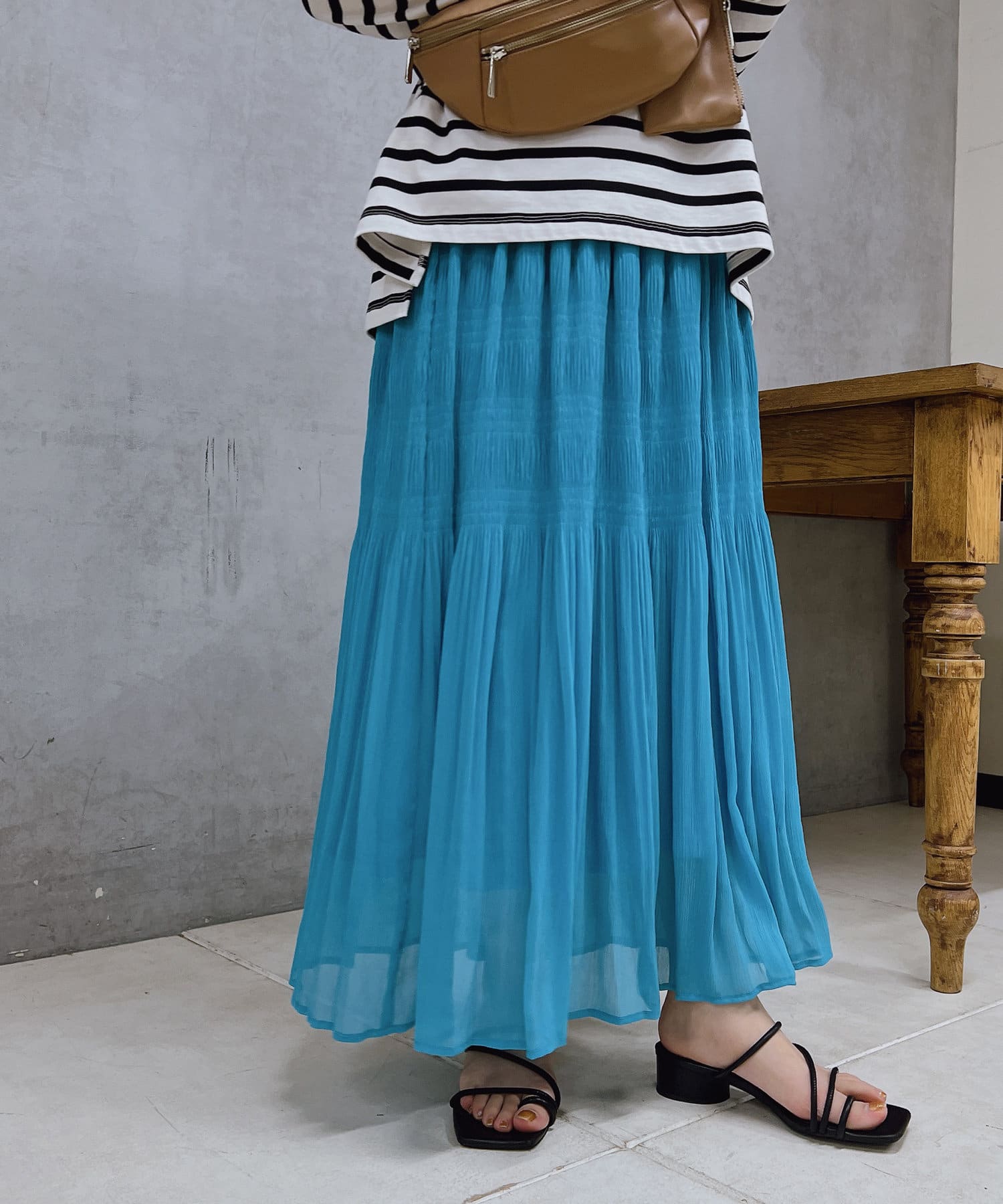 un dix cors(アンディコール) 切替ギャザースカート