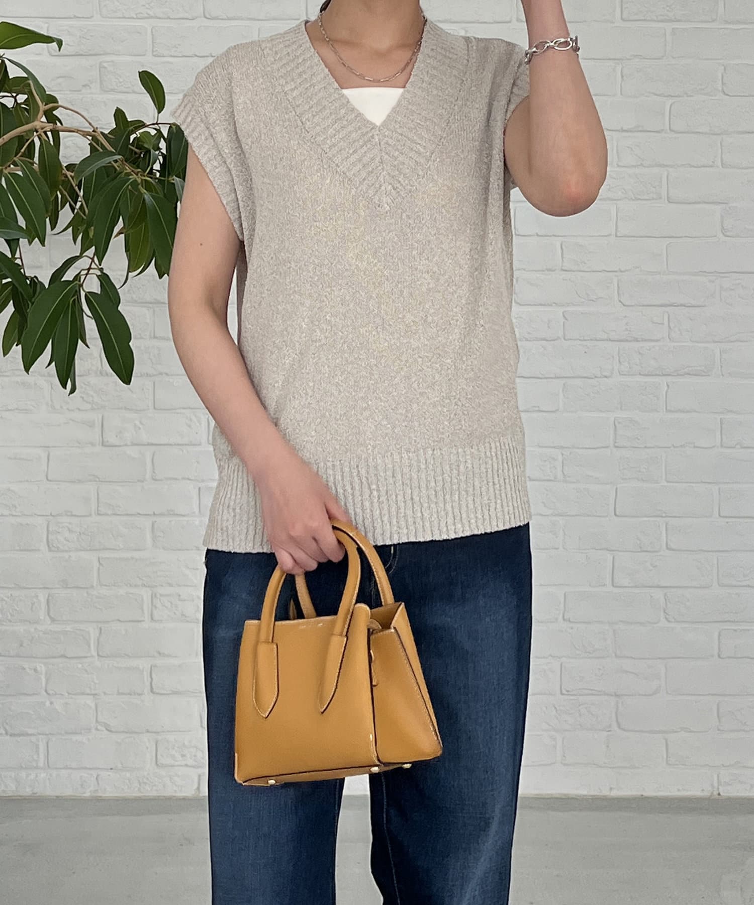 un dix cors(アンディコール) MIX糸Vネックニットベスト