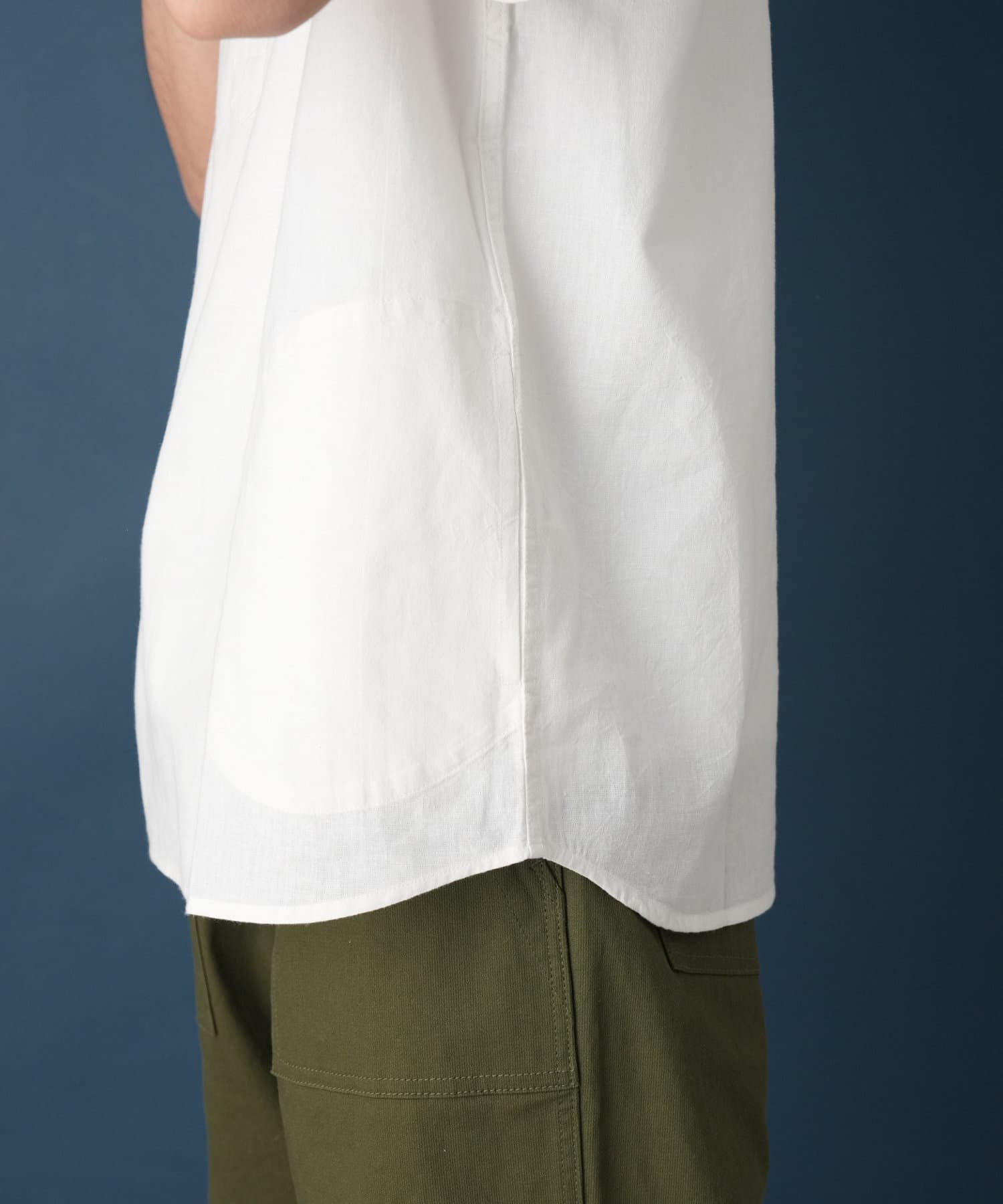 CIAOPANIC TYPY(チャオパニックティピー) GEVACO綿麻ショールカラープルオーバー半袖シャツ