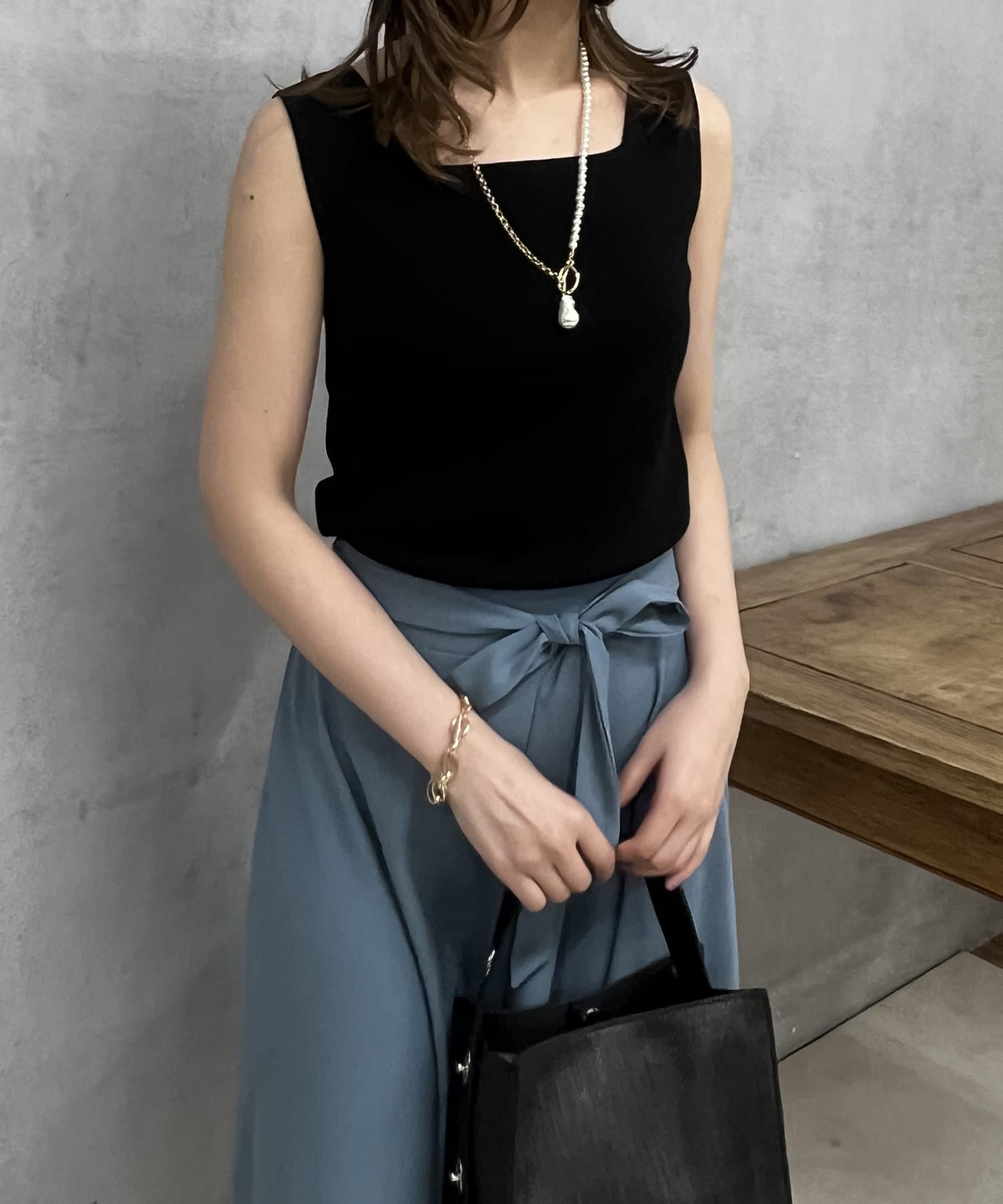 un dix cors(アンディコール) スクエアニットタンク