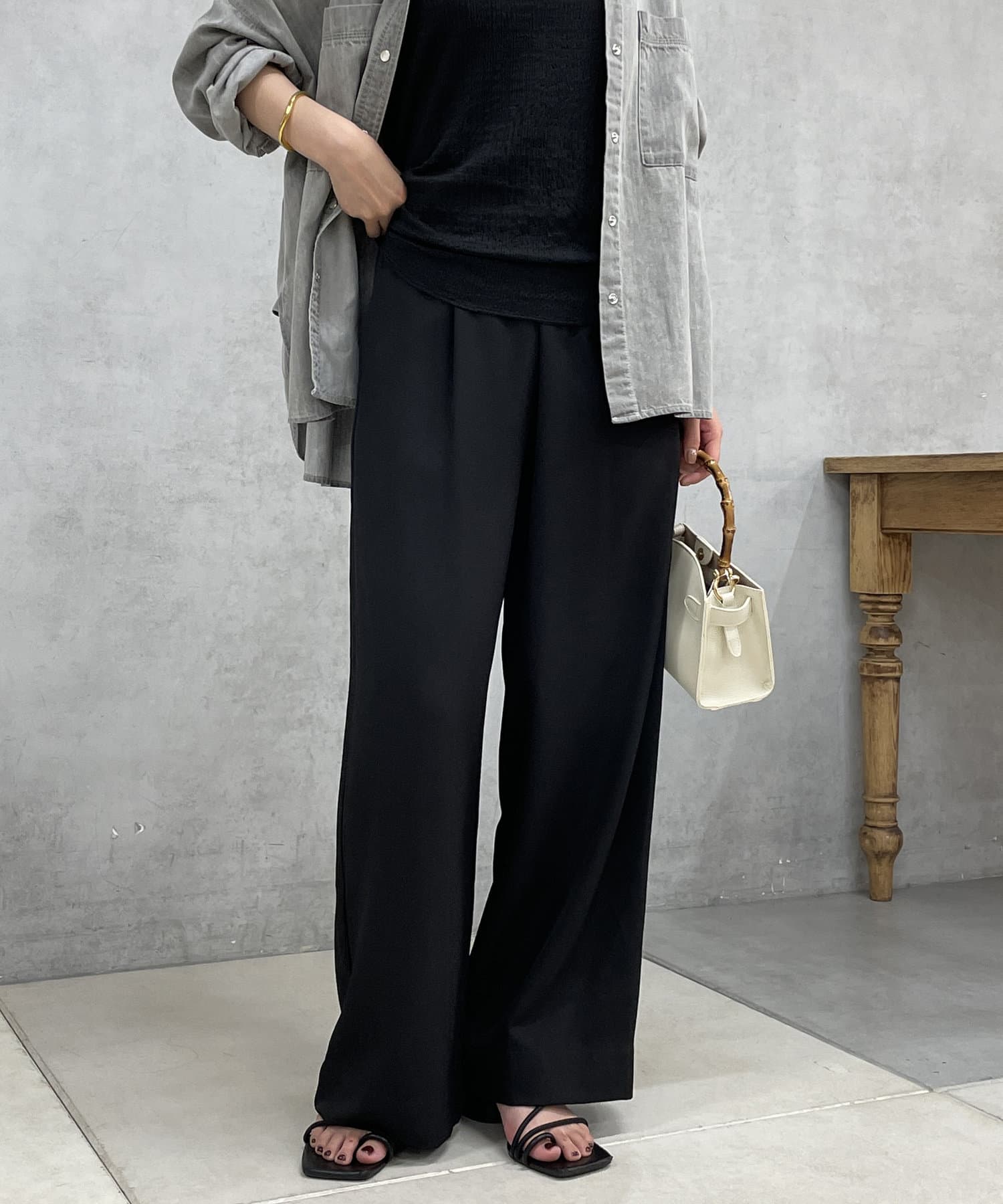 un dix cors(アンディコール) リネンライクワイドパンツ