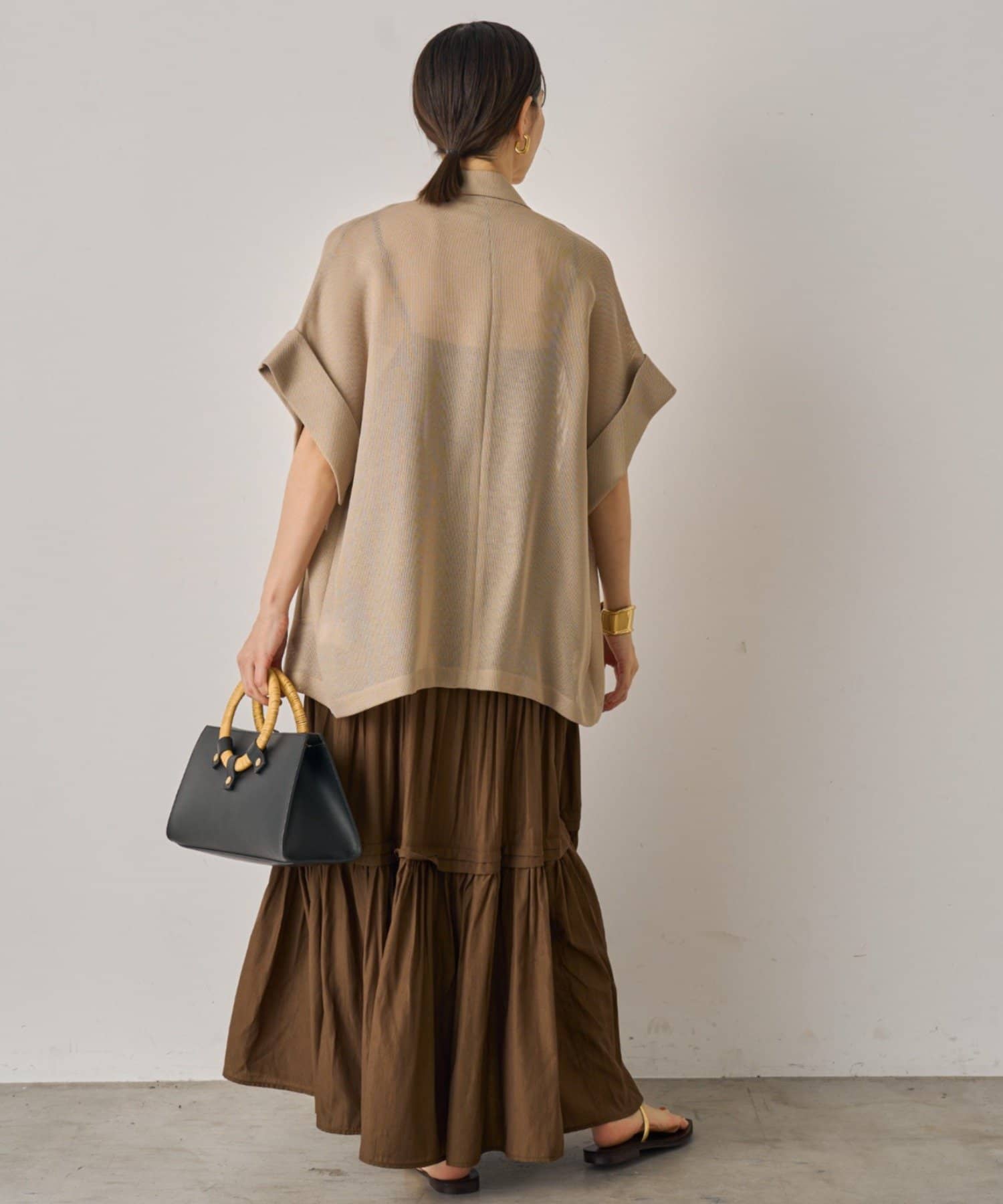 LOUNGEDRESS(ラウンジドレス) 【名品ワンピ/手洗い可能】サテンティアードキャミワンピース