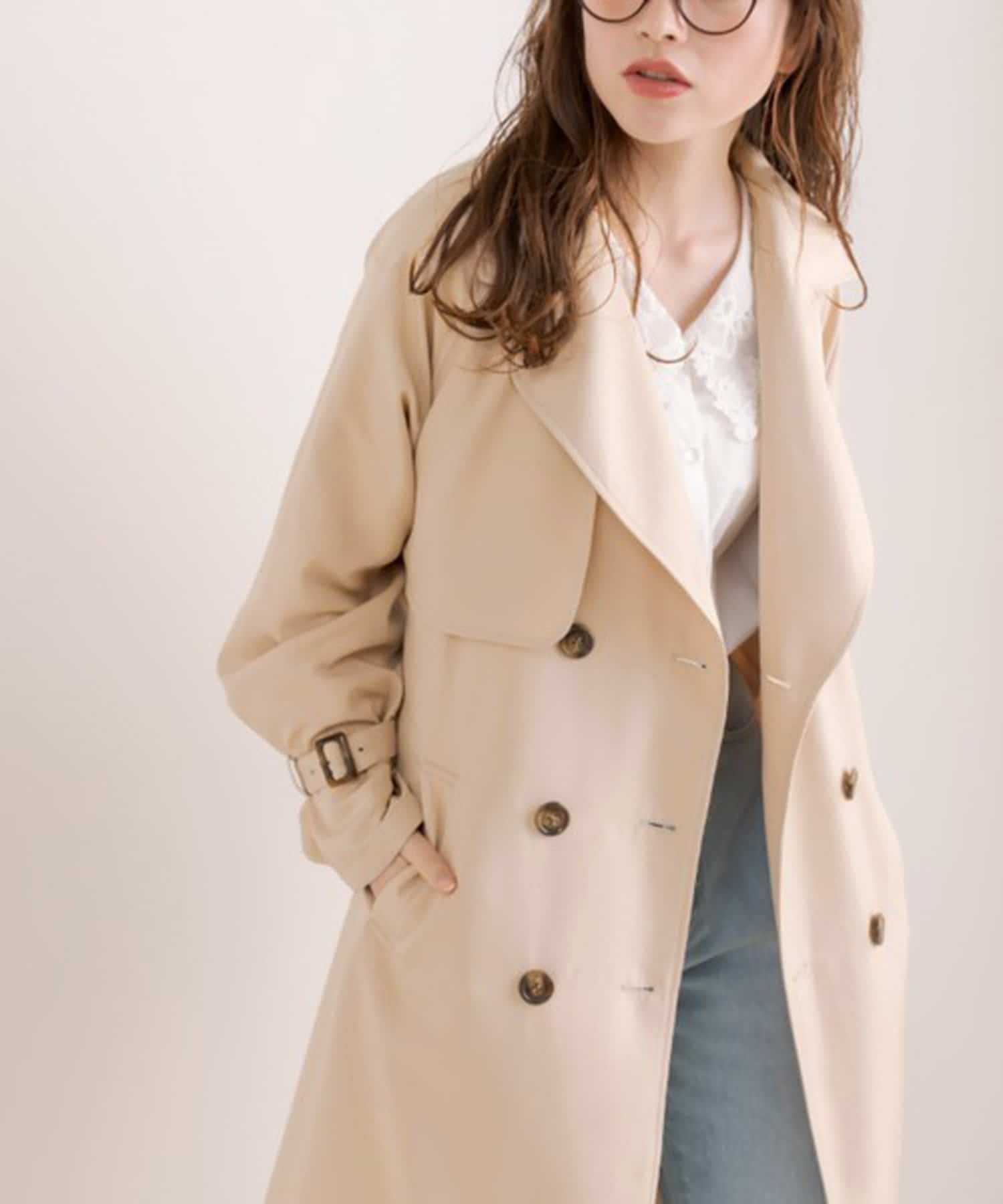 S/M/Lサイズ展開】OliveBasicトレンチコート | OLIVE des OLIVE