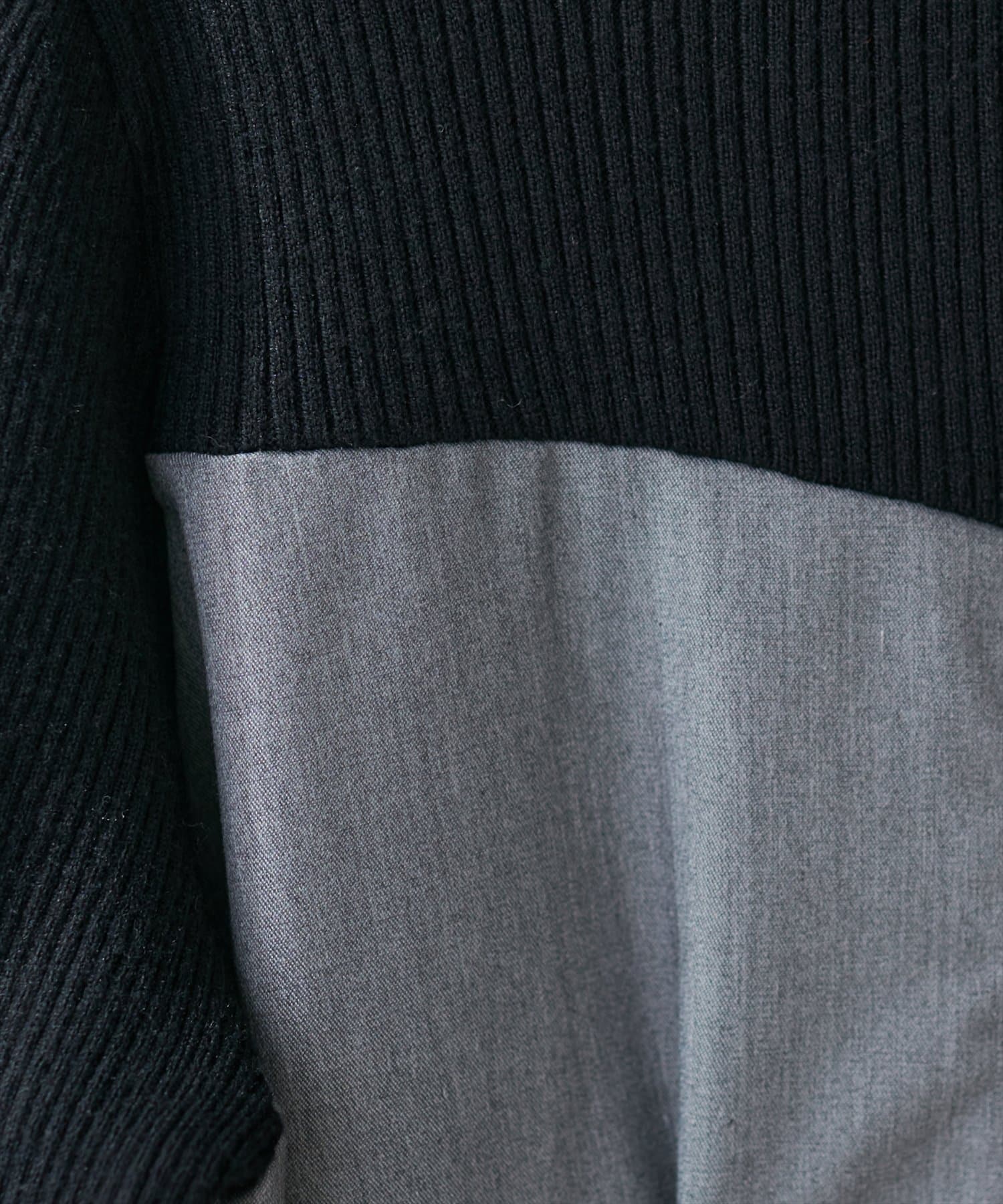 natural couture(ナチュラルクチュール) WEB限定/プチハイリブニットドッキングワンピース