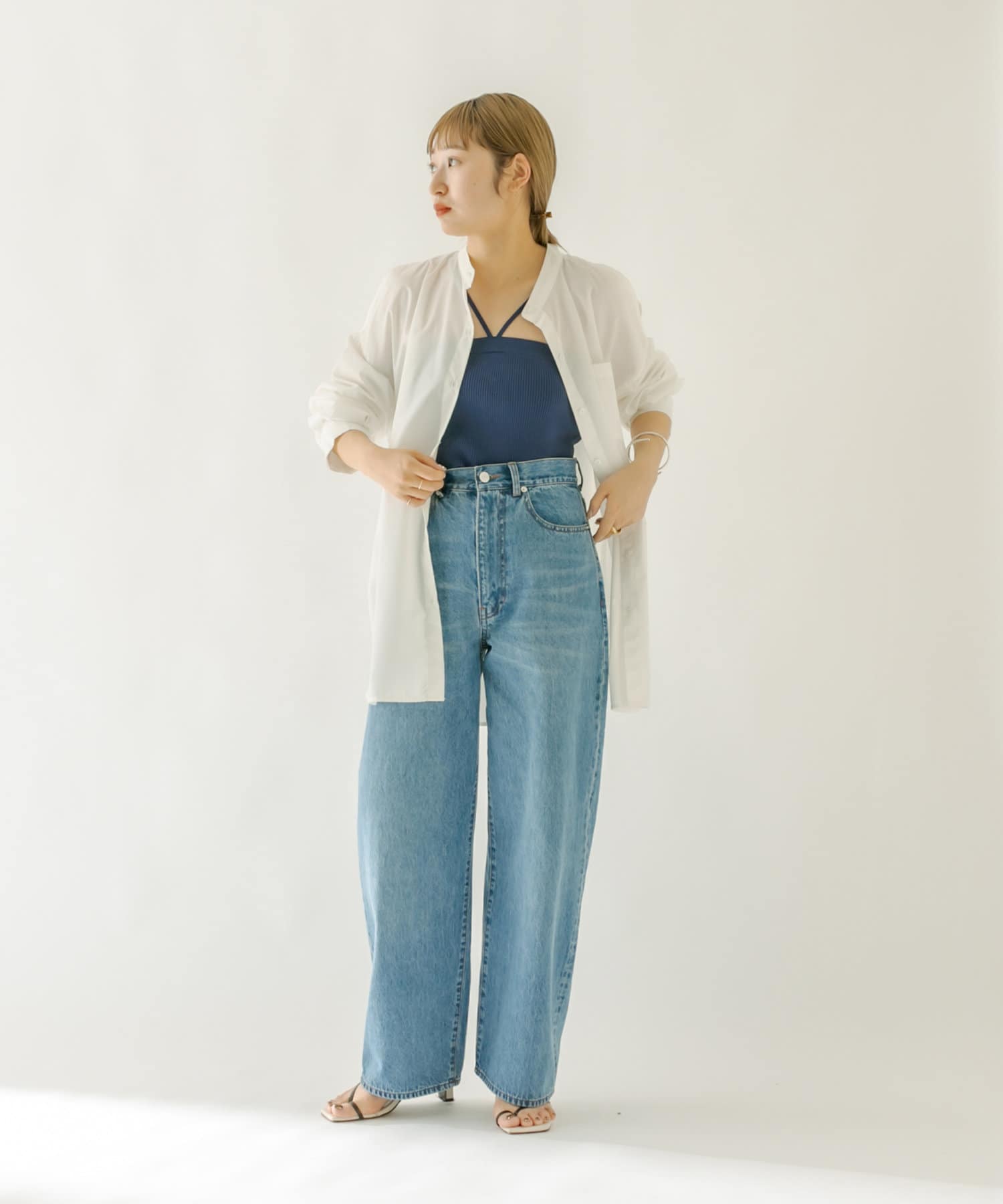 mystic 新品 ウェーブデニム ハイウエスト mystic（ミスティック）の「ウェーブデニム（デニムパンツ