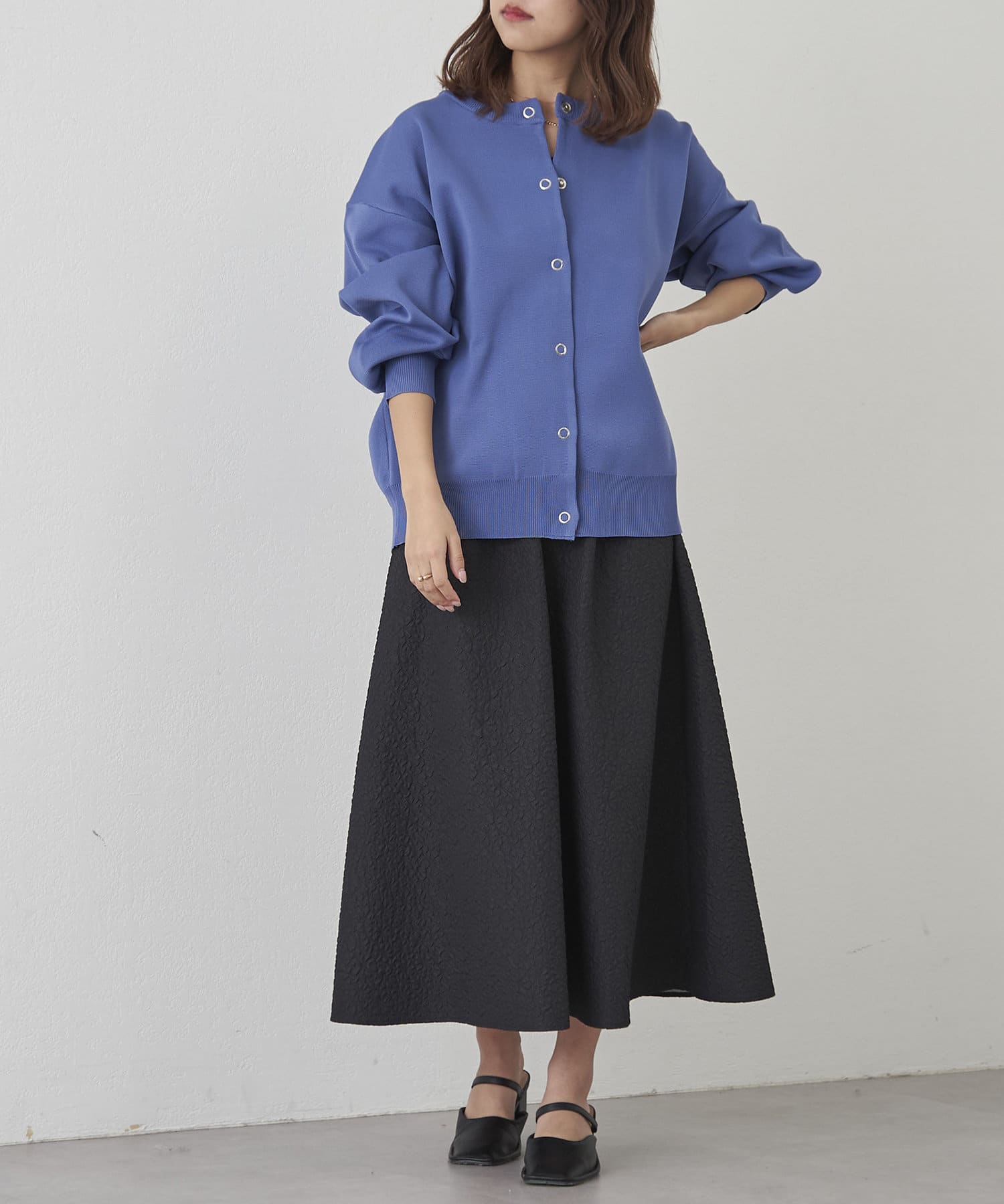 完売商品】ラムシェ ふくれジャガード スカート-