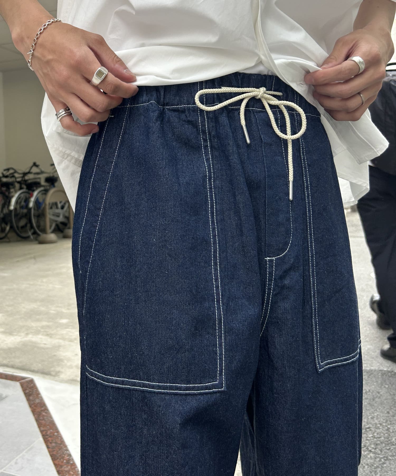 CPCM(シーピーシーエム) 綿麻ベイカーイージーパンツ