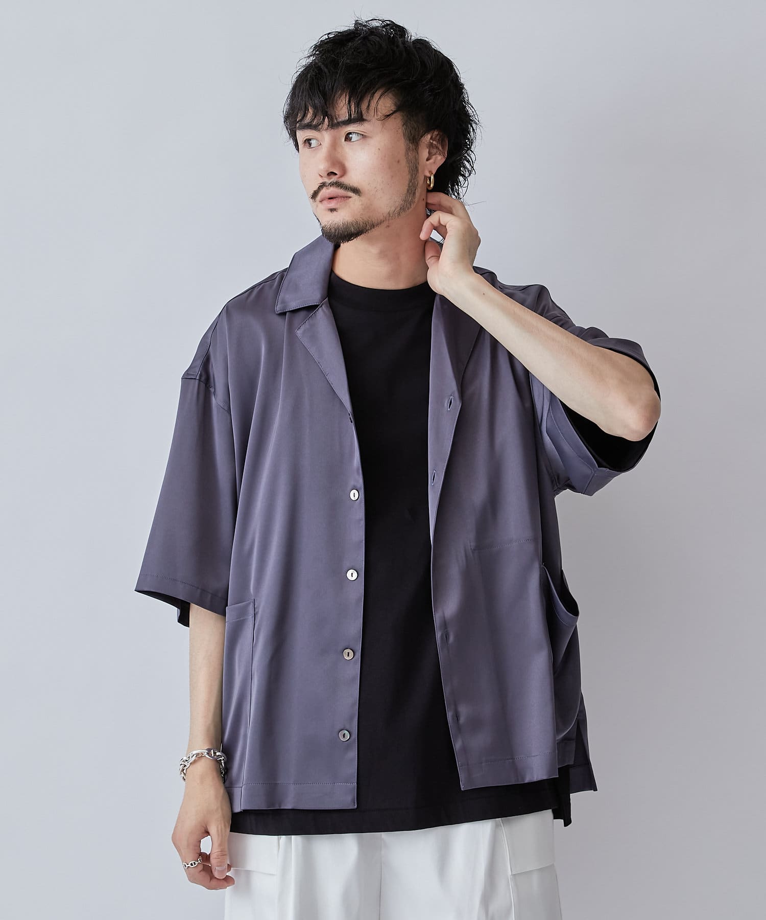 Lui's(ルイス) 【Neucon / ニューコン】23SS サイドポケットオープンカラーシャツ