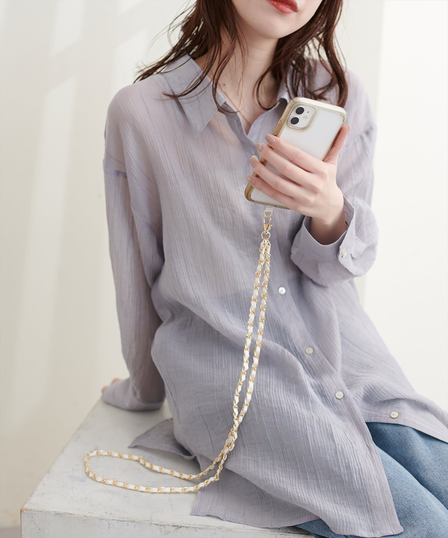 natural couture(ナチュラルクチュール) チェーンスマホショルダー