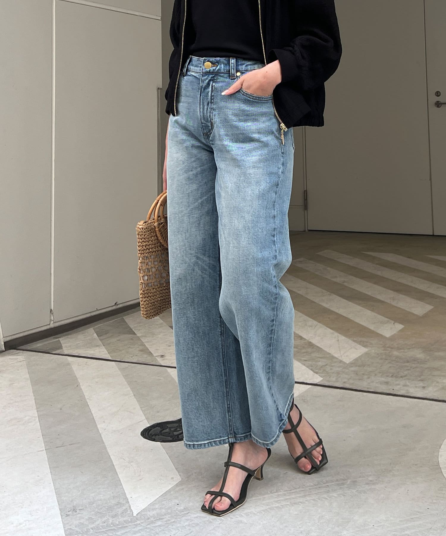 イエナ16e ストレッチジーンズ ストレートデニムパンツ サイズ38 M相当39ATELIERDENIMD