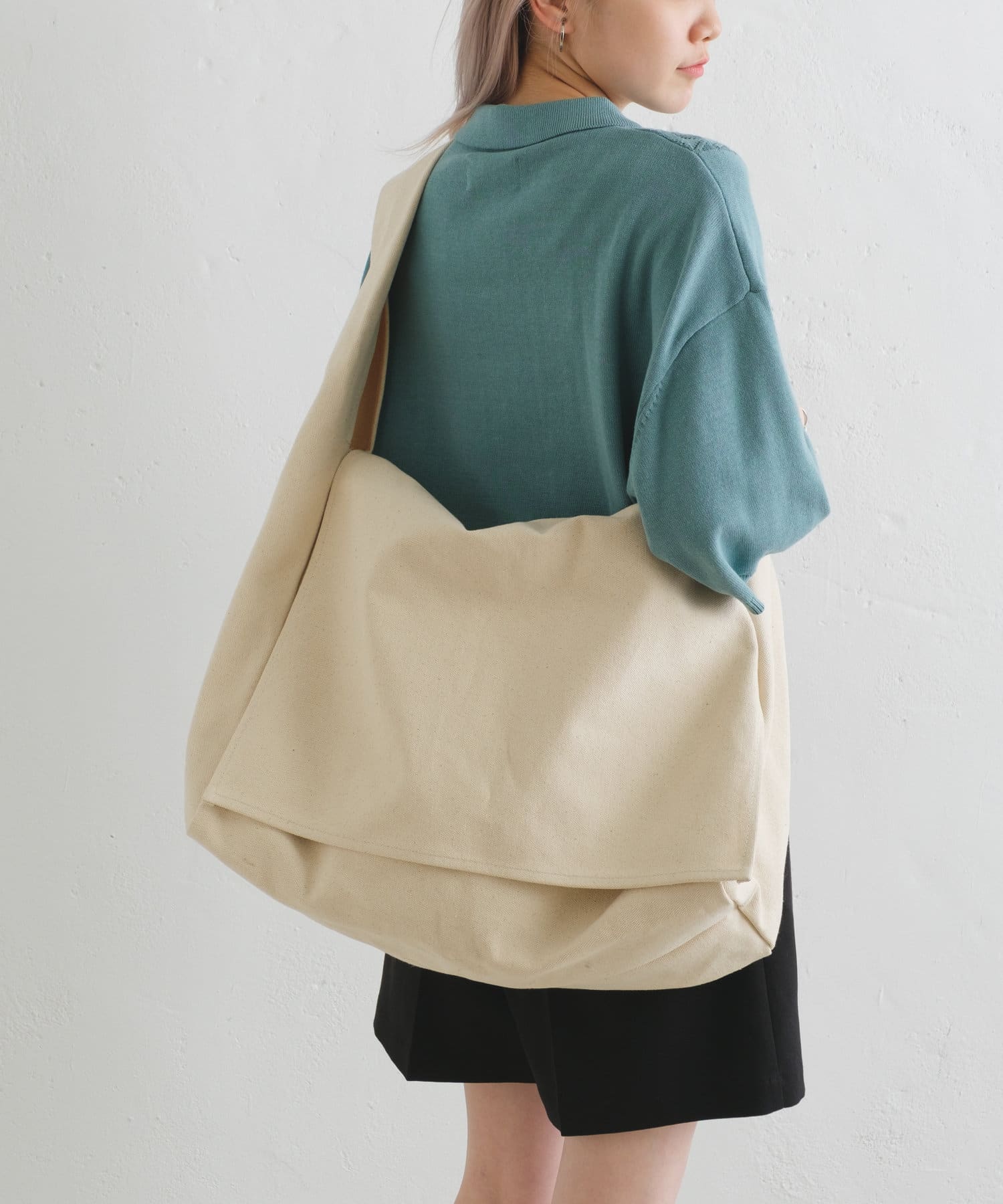 WHIMSIC】COTTON CANVAS NEWS PAPER BAG | Kastane(カスタネ