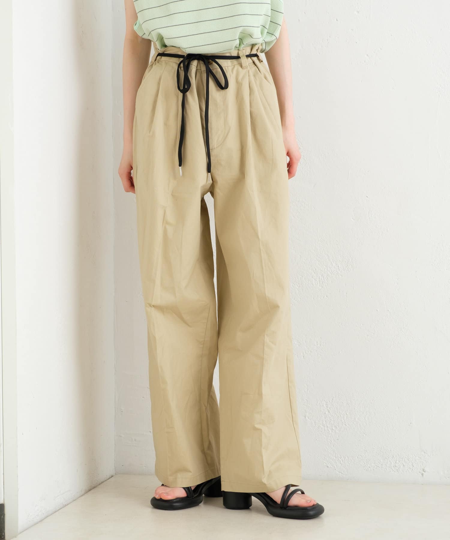 Kastane(カスタネ) 【WHIMSIC/サイズ展開あり】COTTON TWILL TUCK PANTS
