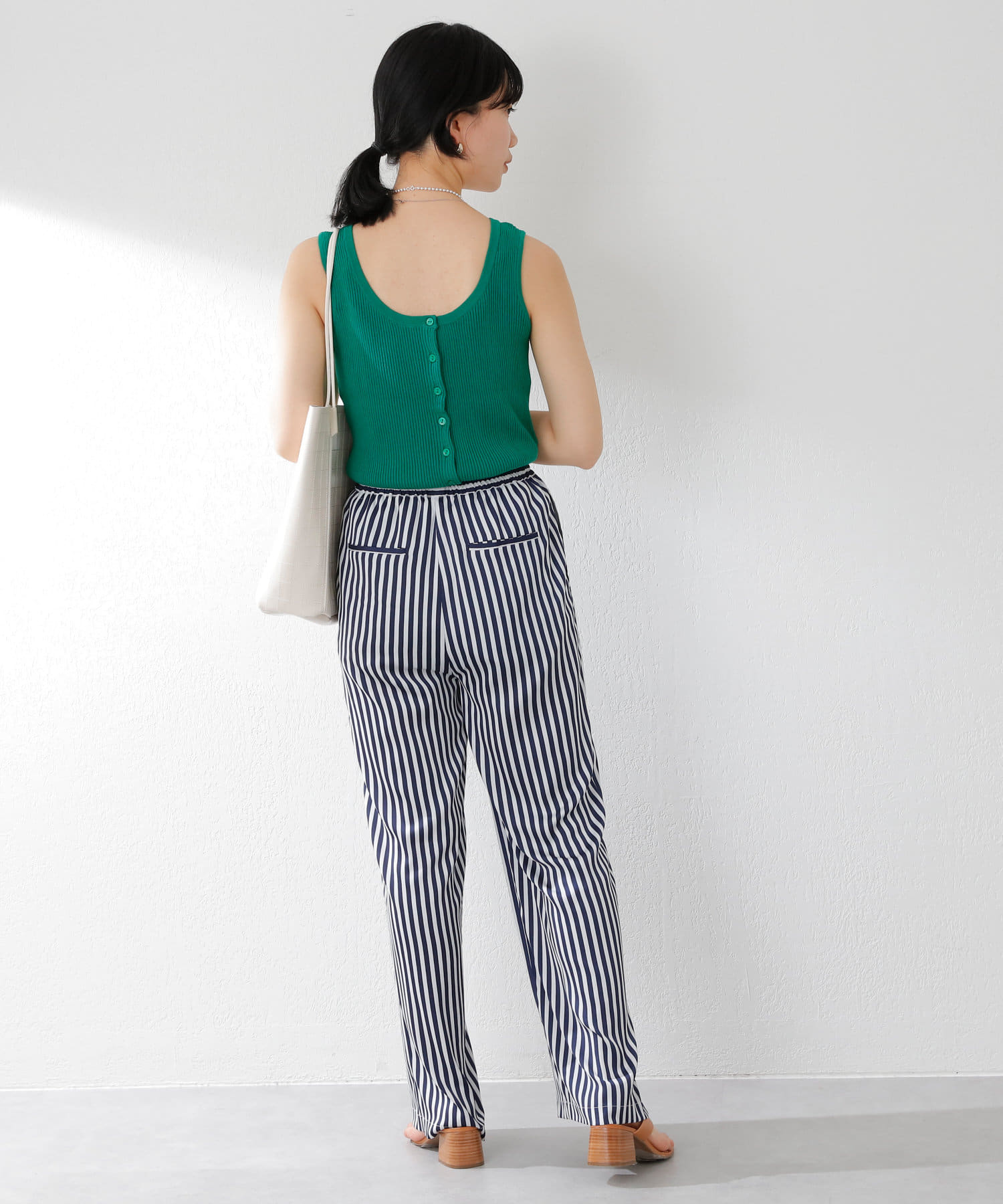 OUTLET(アウトレット) 【SHENERY】2WAYリブノースリーブニット