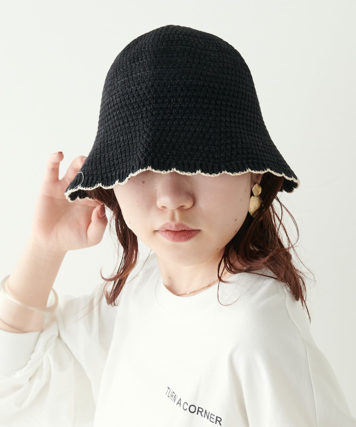 ニットスカラップチューリップハット》 | NICE CLAUP / OLIVE des