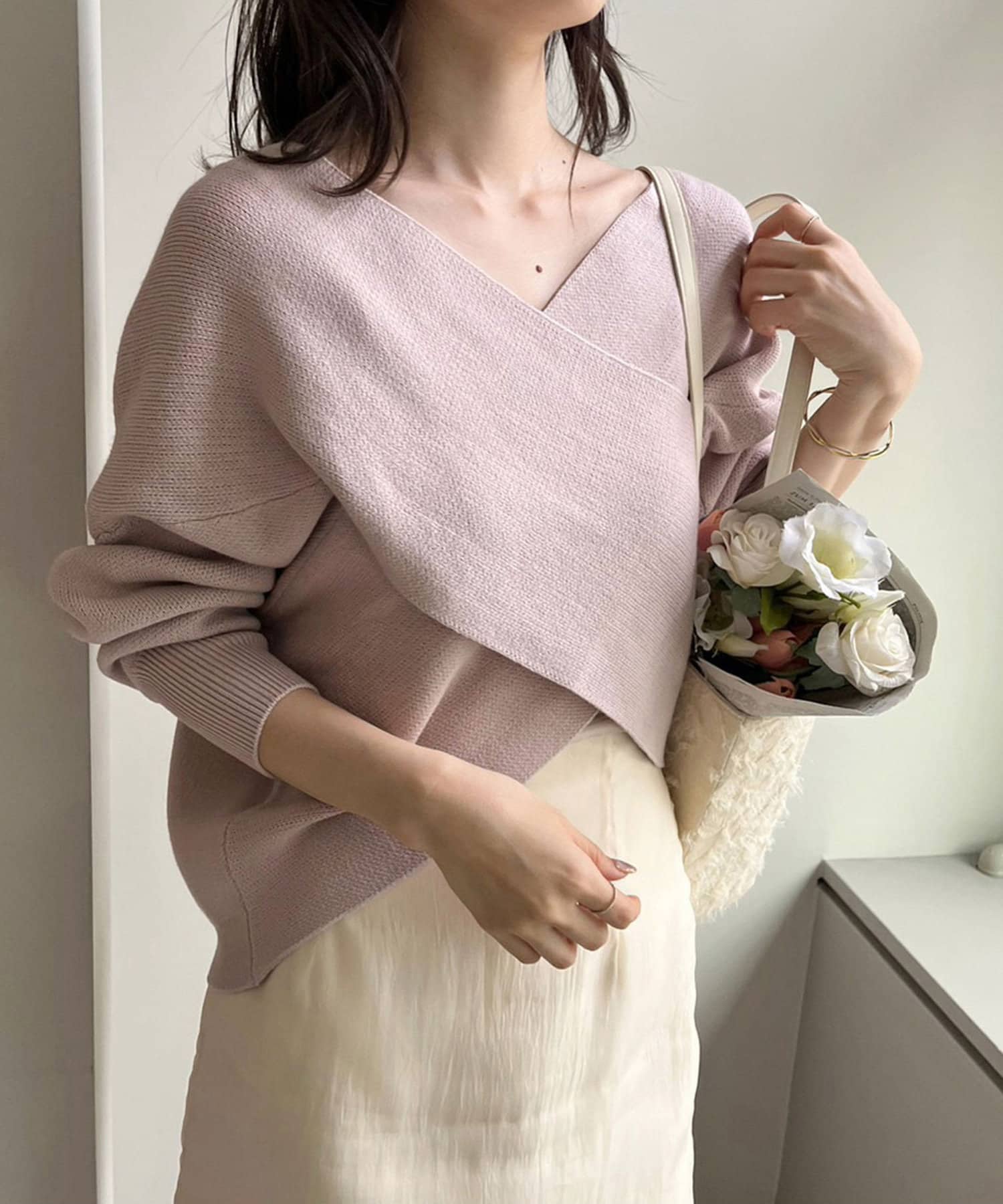 【新品】COMBINATION LACE TOP（1週間限定出品！） クロスデザインニット | one after another NICE CLAUP(ワンアフター