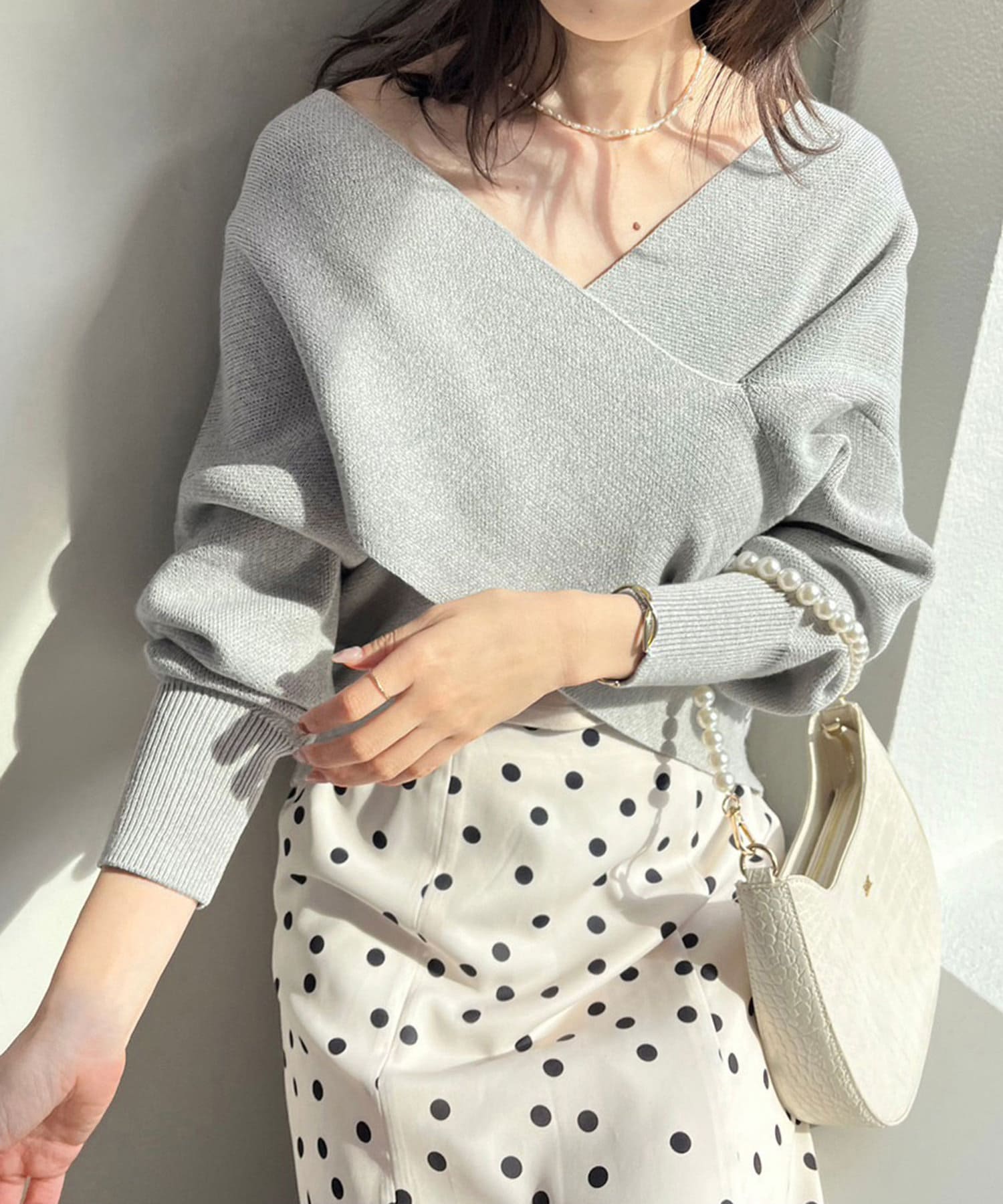 クロスデザインニット | one after another NICE CLAUP(ワンアフター