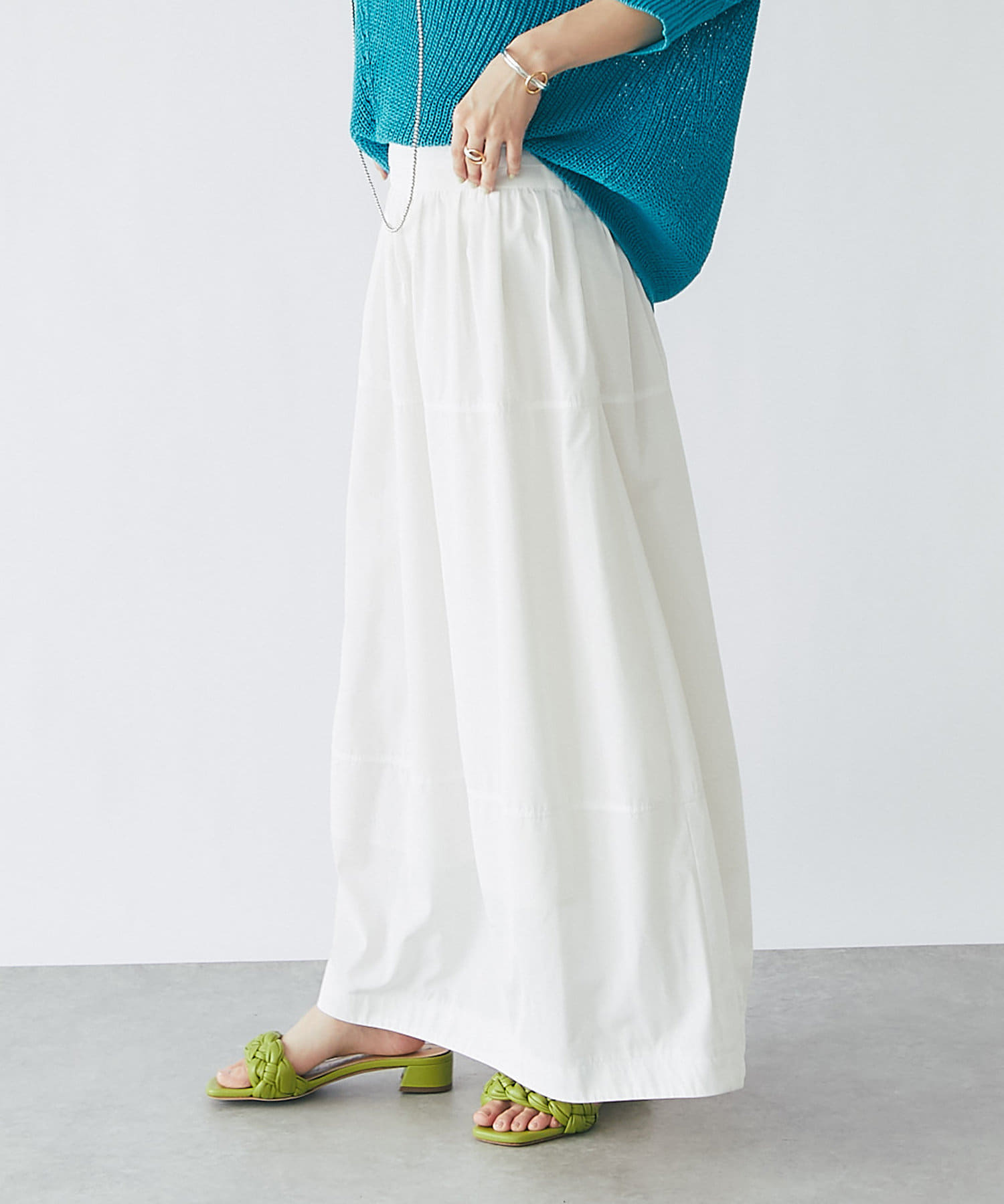 シルエットを楽しめる】タフタコクーンマキシスカート | La boutique