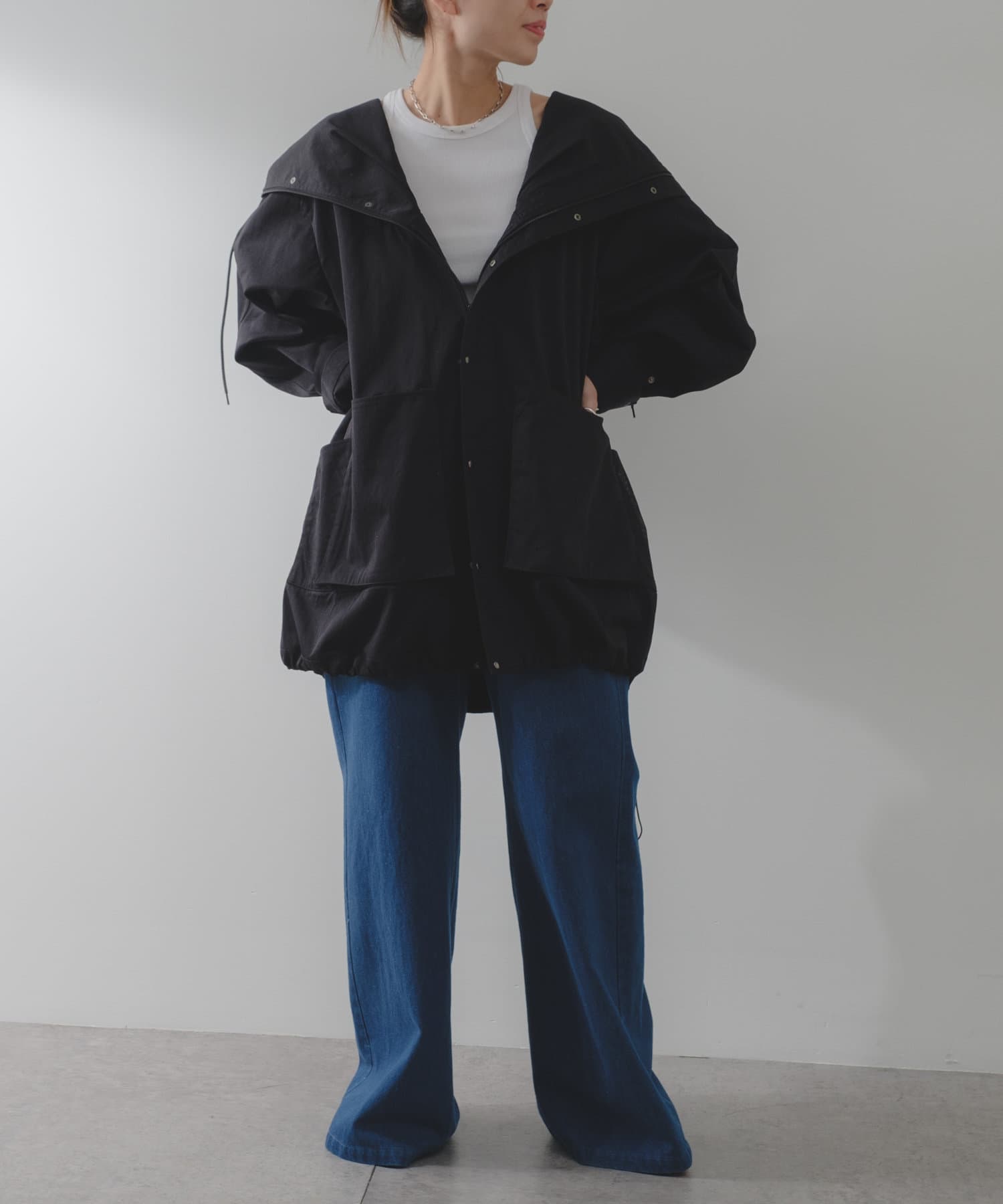 Pasterip(パセリ) Nylon pocket half coat