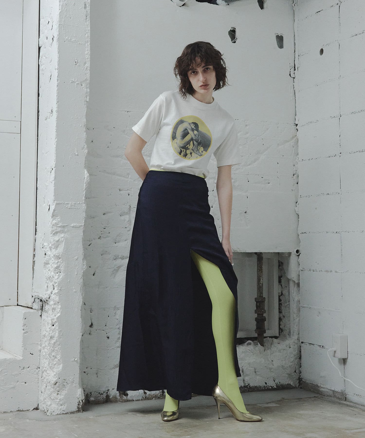 Pasterip(パセリ) Acetate flutter skirt