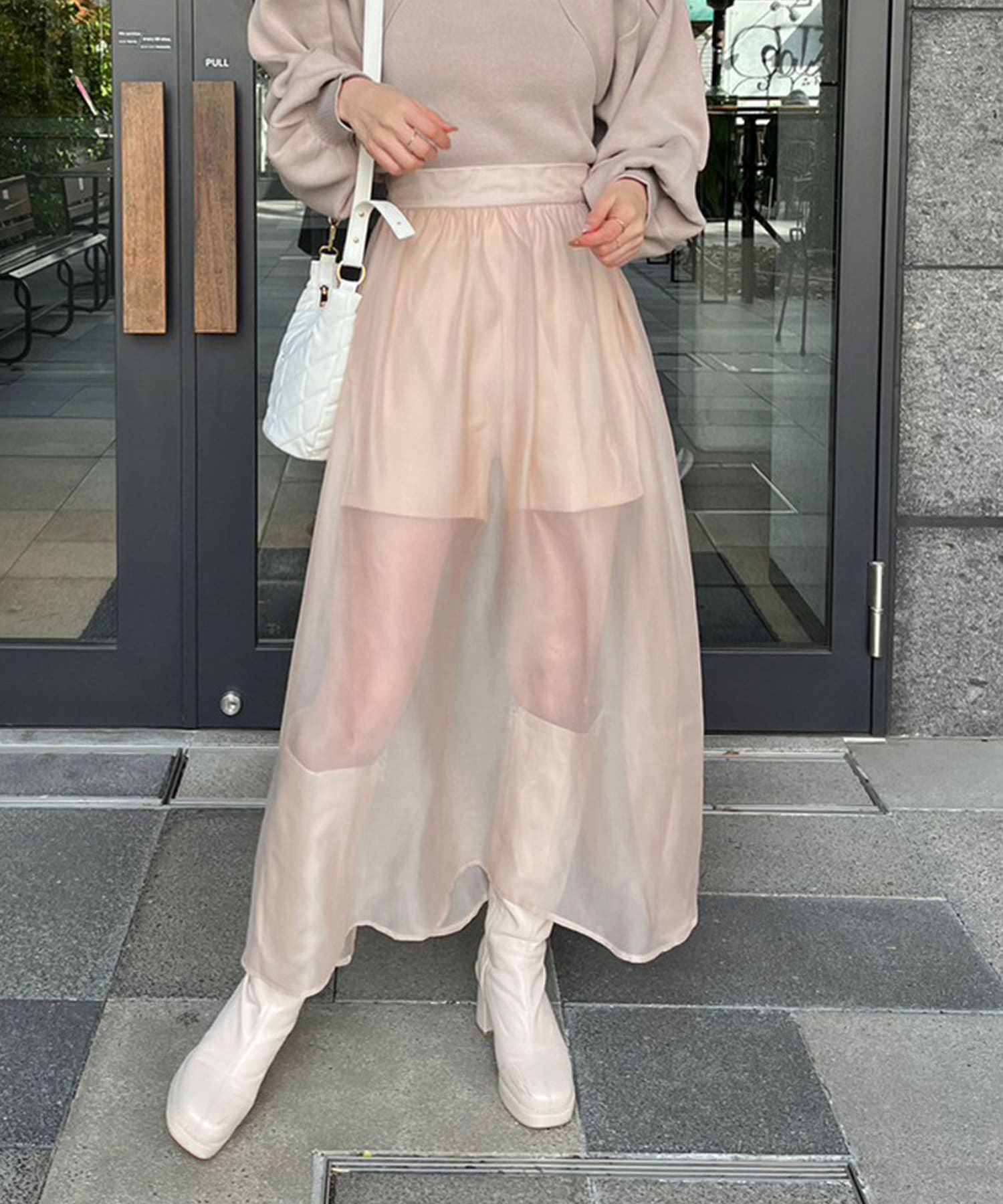 one after another NICE CLAUP(ワンアフターアナザー ナイスクラップ) ショートパンツセット/シアーロングスカート