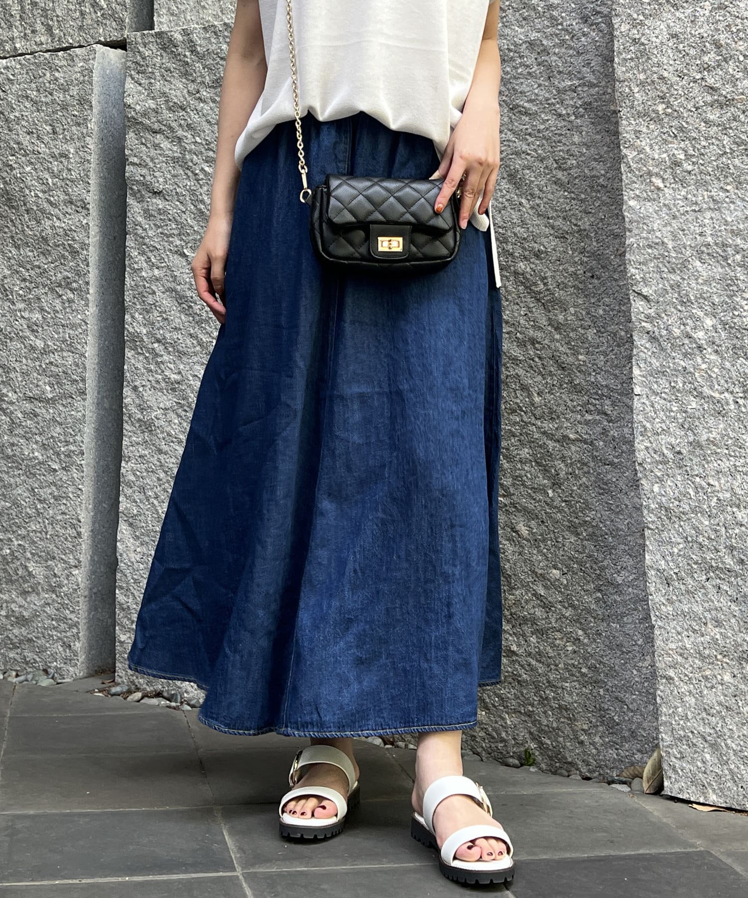 un dix cors(アンディコール) デニムフレアスカート