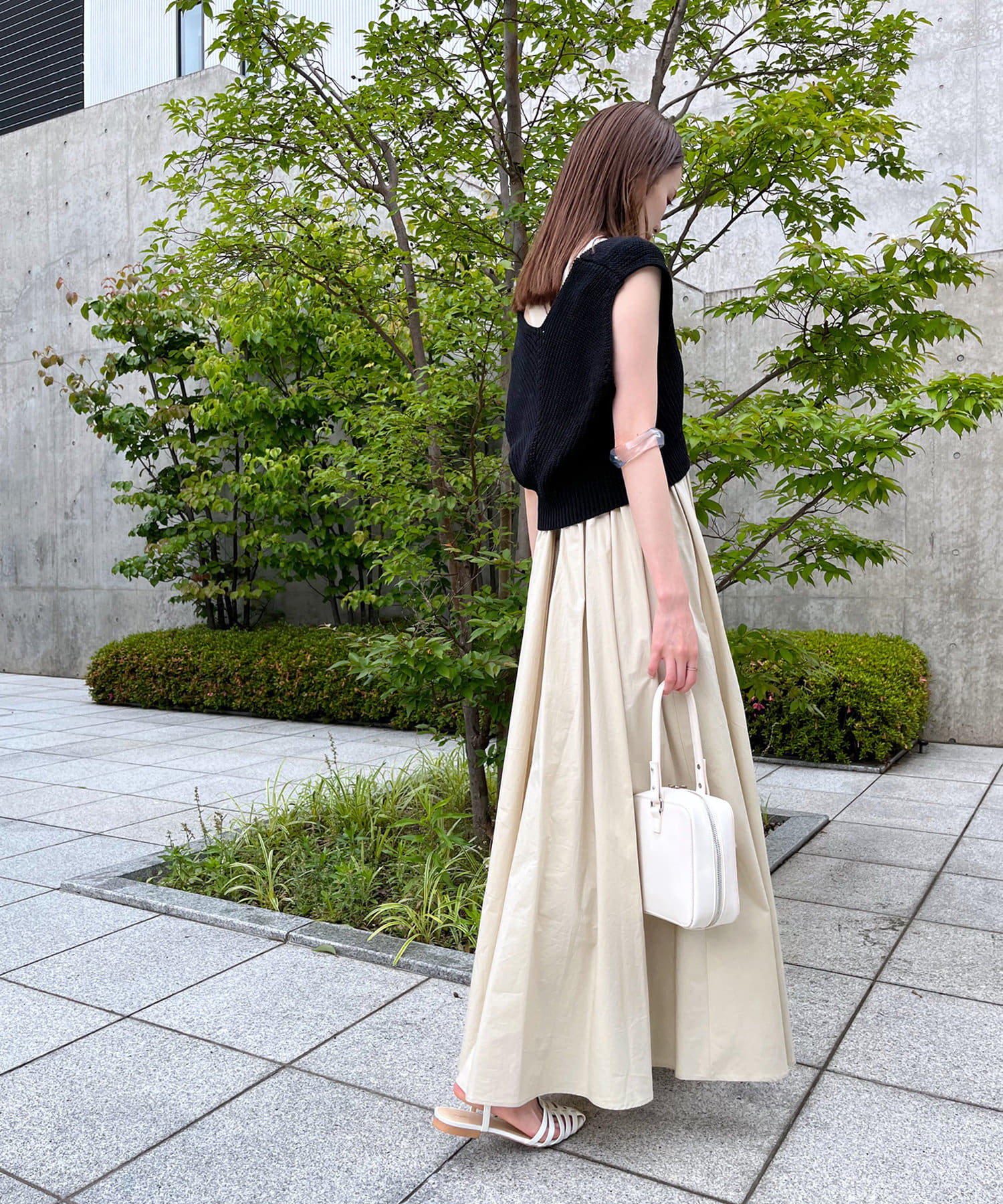 OUTLET(アウトレット) 【mystic】ニットベストアメスリワンピースSET