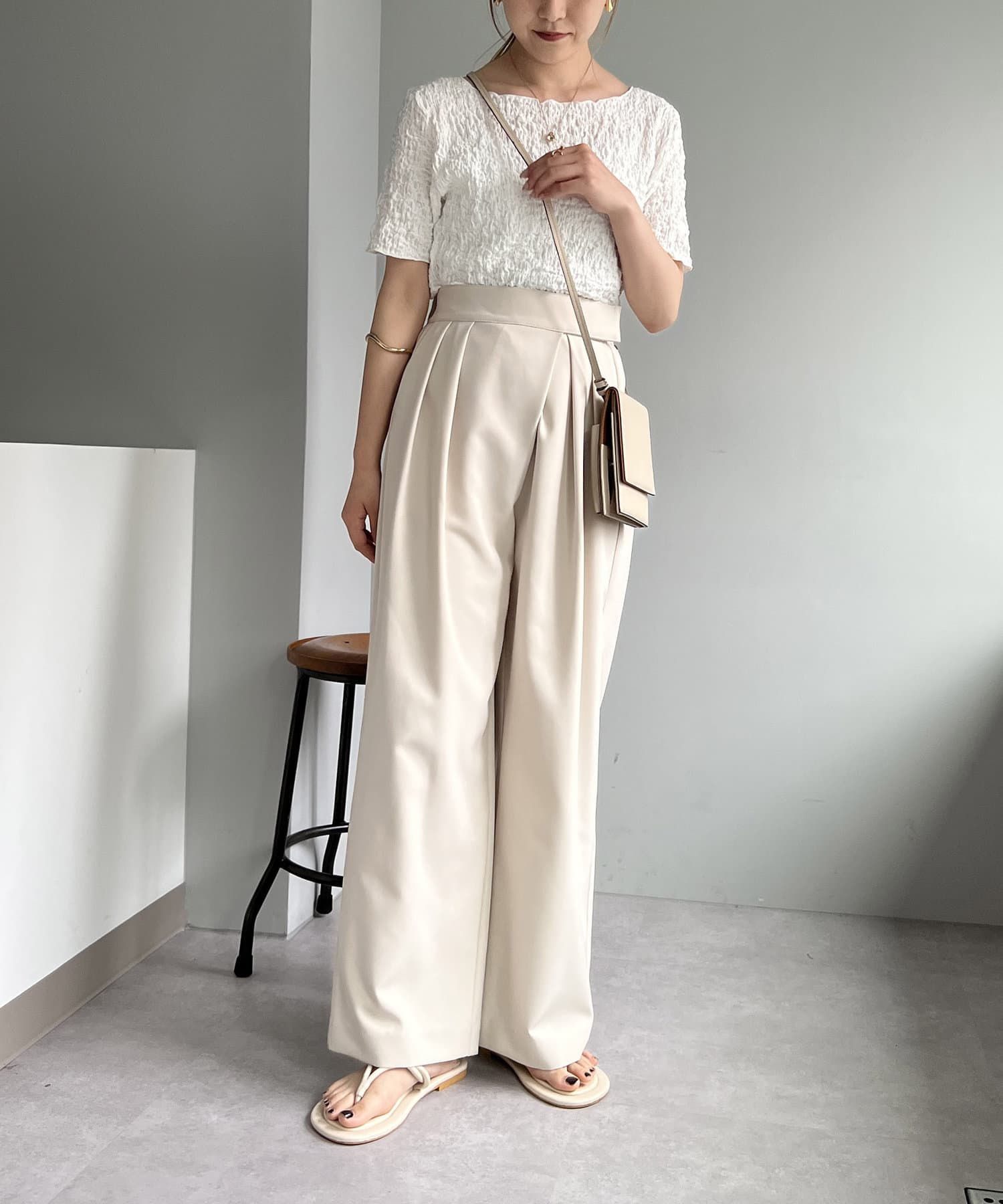 OUTLET(アウトレット) 【CAPRICIEUX LE'MAGE】ベルクロストレートパンツ