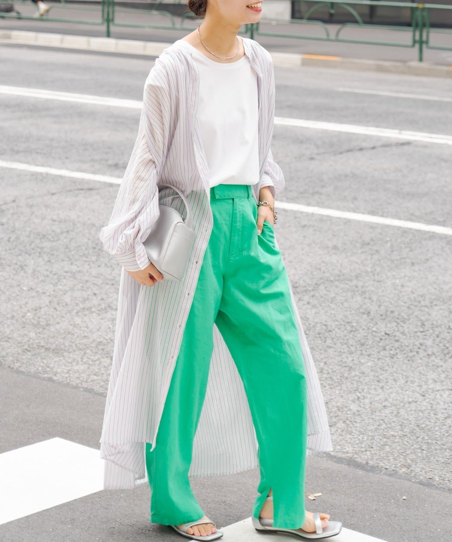 OUTLET(アウトレット) 【CIAOPANIC TYPY】ボリュームスリーブストライプシャツワンピース