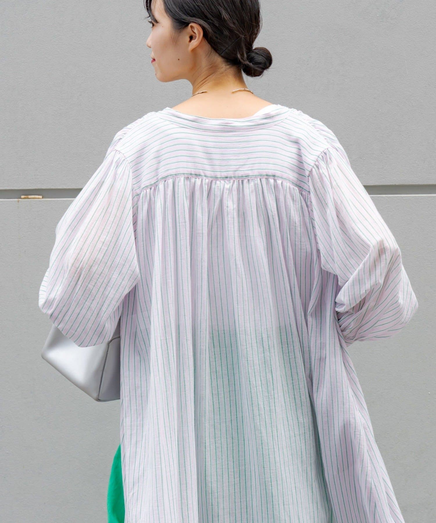 OUTLET(アウトレット) 【CIAOPANIC TYPY】ボリュームスリーブストライプシャツワンピース