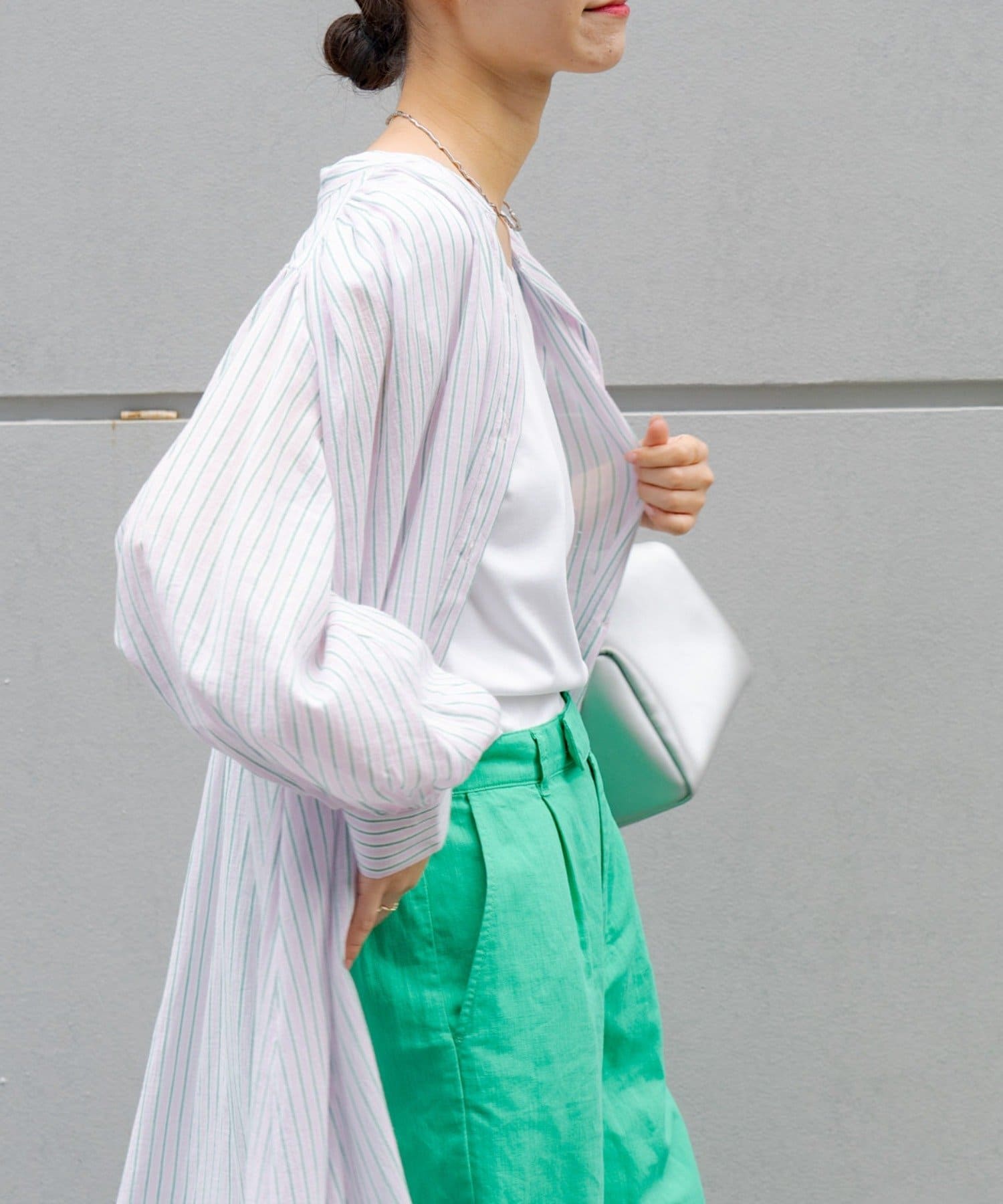 OUTLET(アウトレット) 【CIAOPANIC TYPY】ボリュームスリーブストライプシャツワンピース