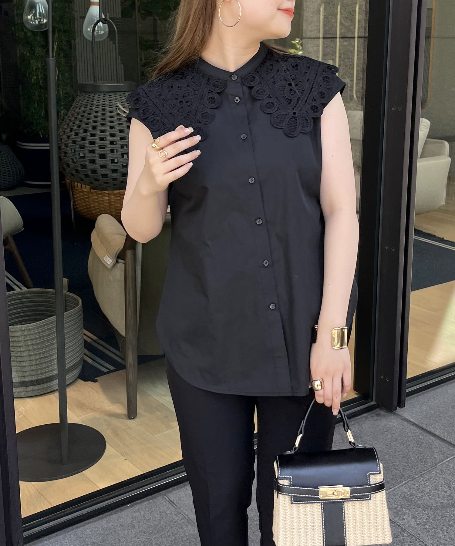 prose verse(プロズヴェール) モチーフレースBIGえりブラウス