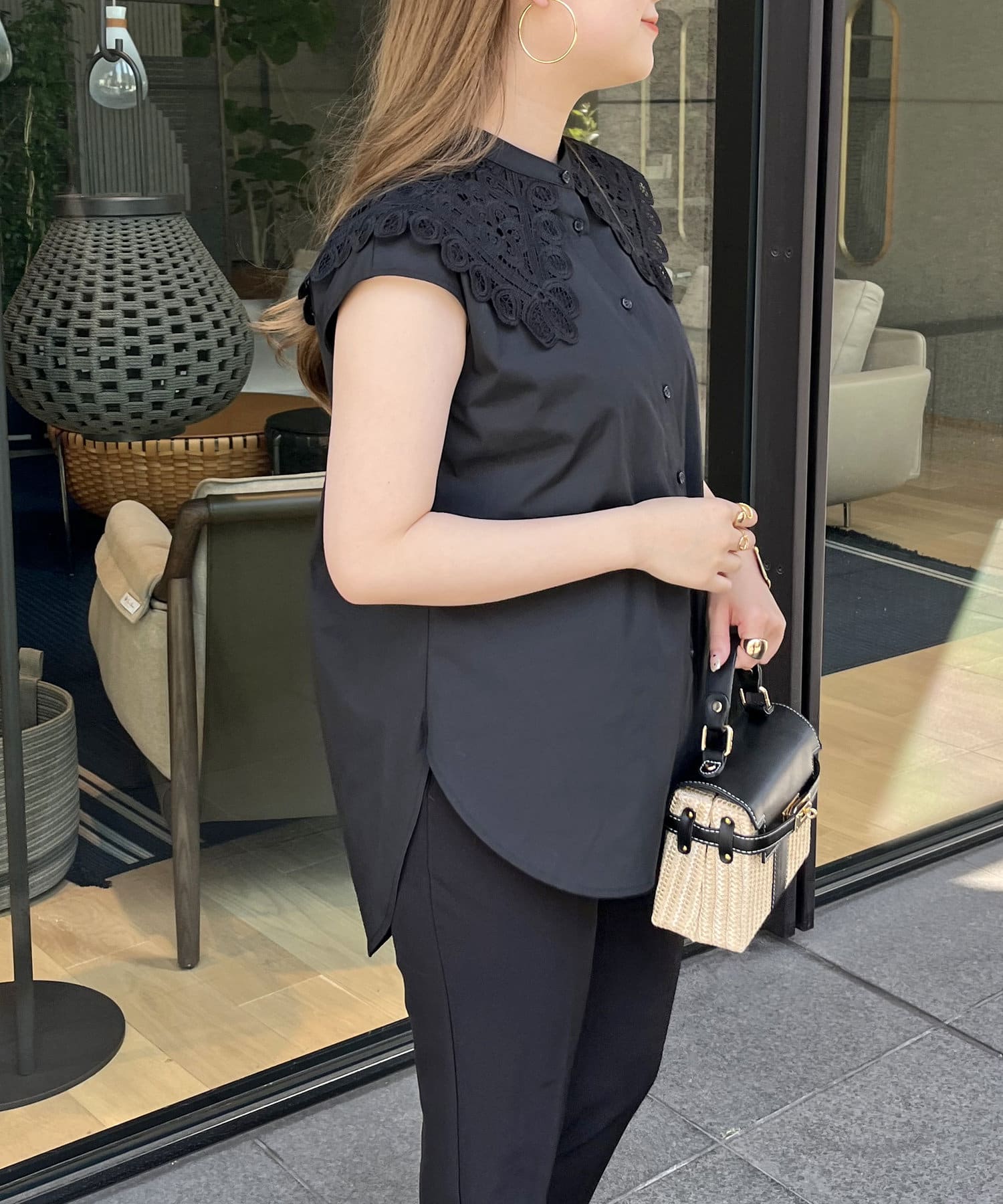 prose verse(プロズヴェール) モチーフレースBIGえりブラウス