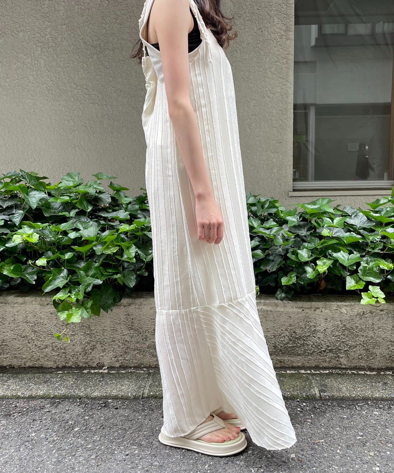 サイズ展開あり】ストライプジャガードキャミワンピース | Kastane 