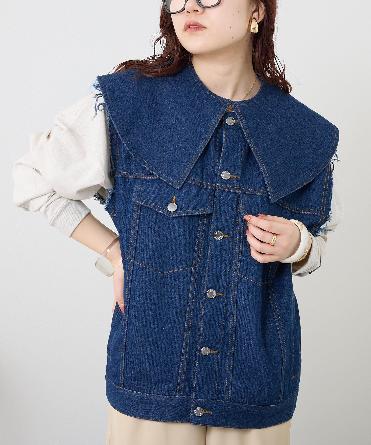 NUNIFE】【2023SS】デニムベスト | NICE CLAUP / OLIVE des OLIVE