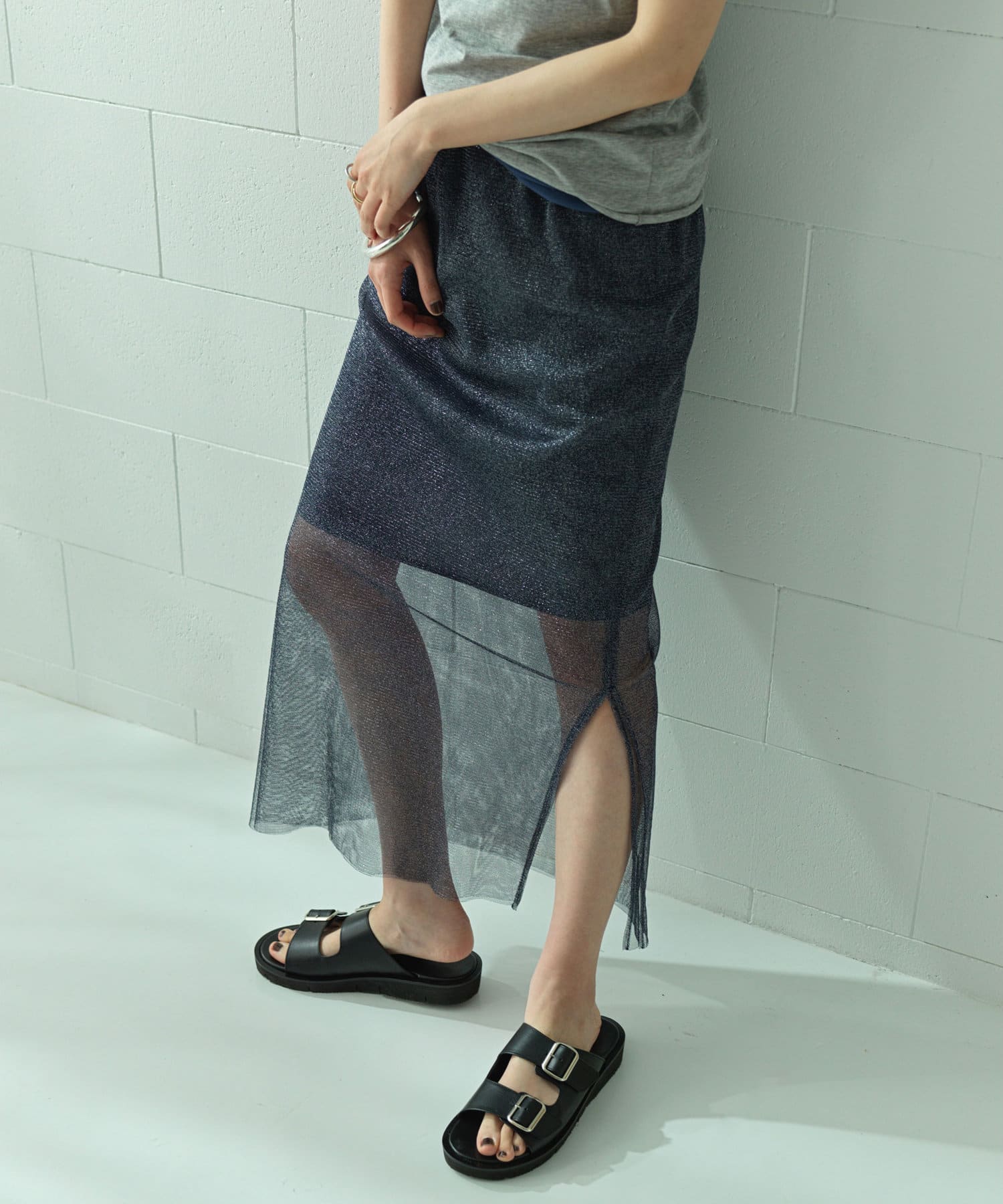 11,750円【yo BIOTOP】Sheer tight skirt