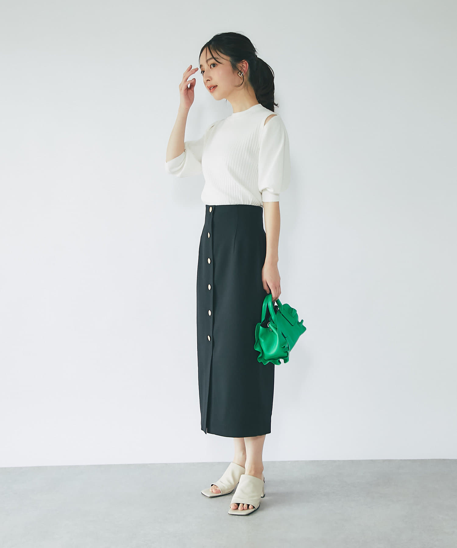 スリットショルダーニット | La boutique BonBon(ラブティックボンボン 