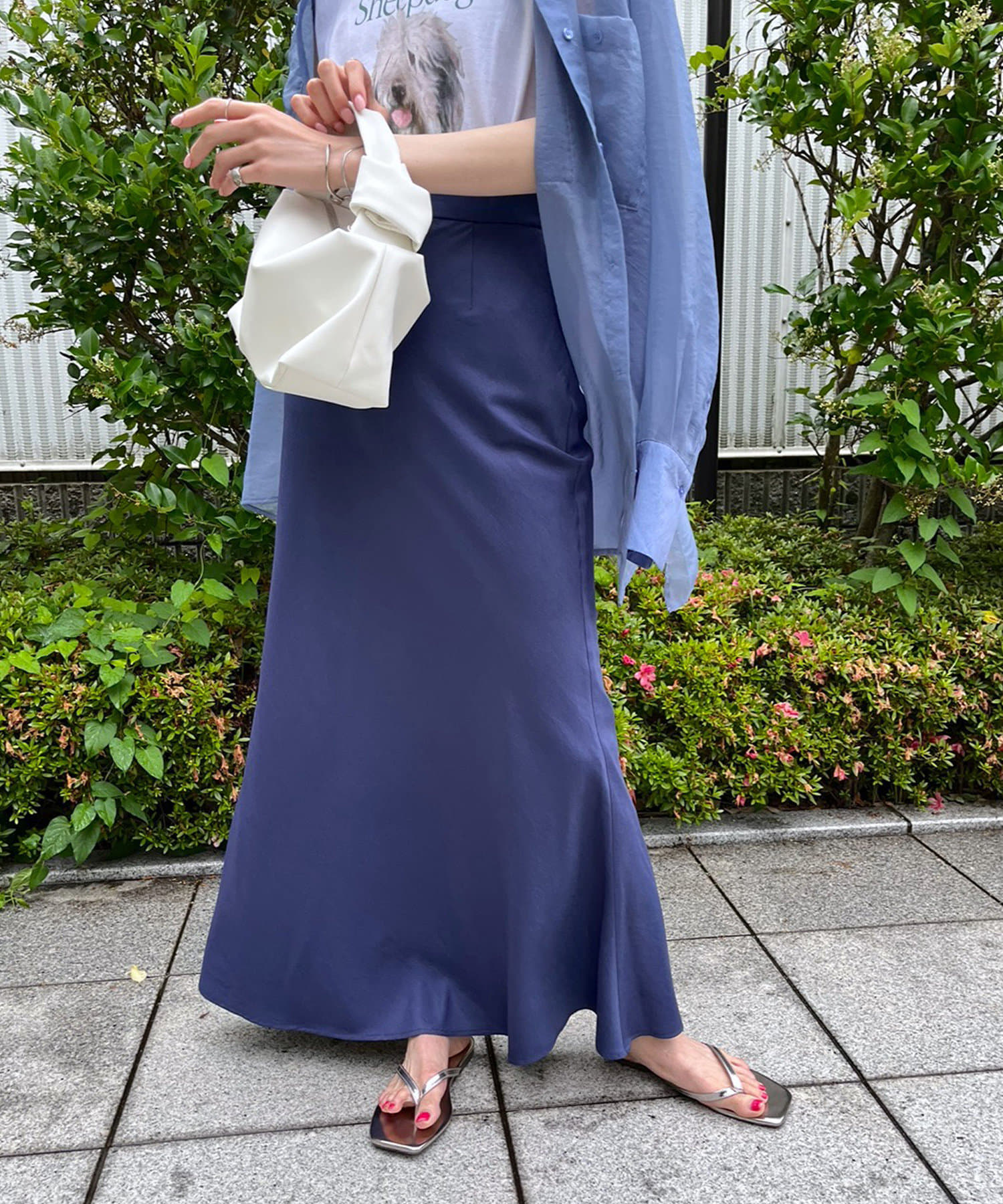 蝶々×フラワー刺繍レースチュールフレアスカート