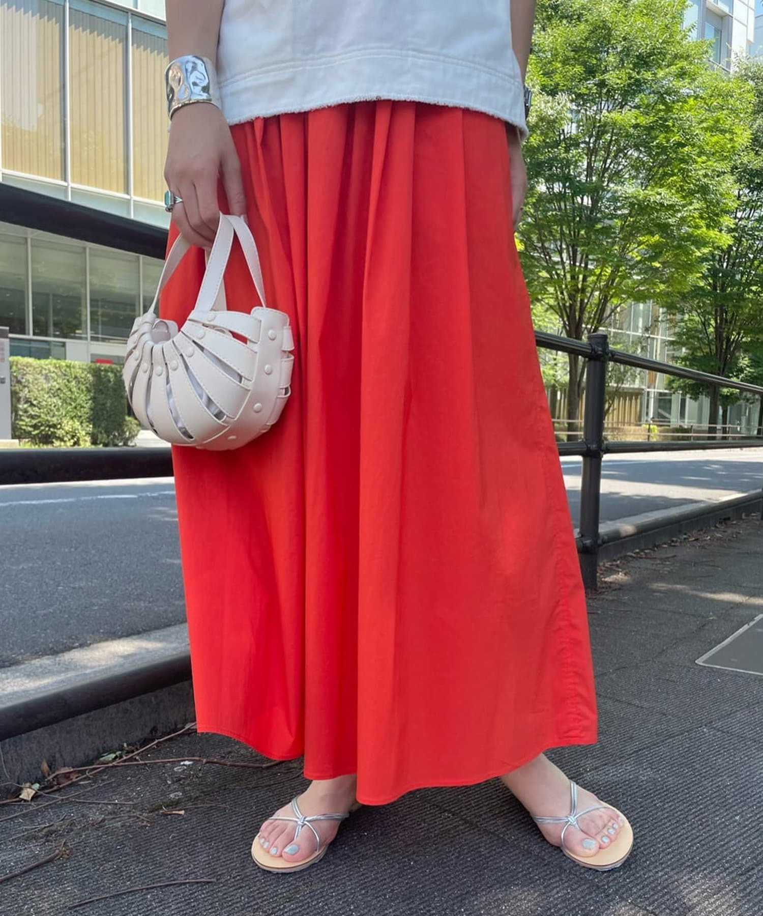 完売品　シーナリー 【SHENERY】タックギャザーカラーロングスカート