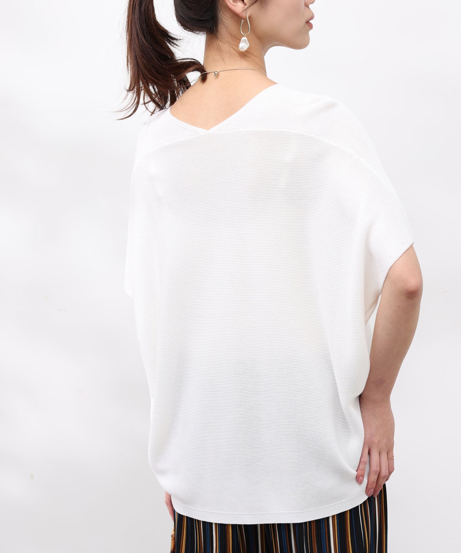 BACKコクーンフレンチスリーブプルオーバー | Chez toi(シェトワ